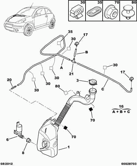 CITROËN 6434.76 - Водяной насос, система очистки окон autosila-amz.com