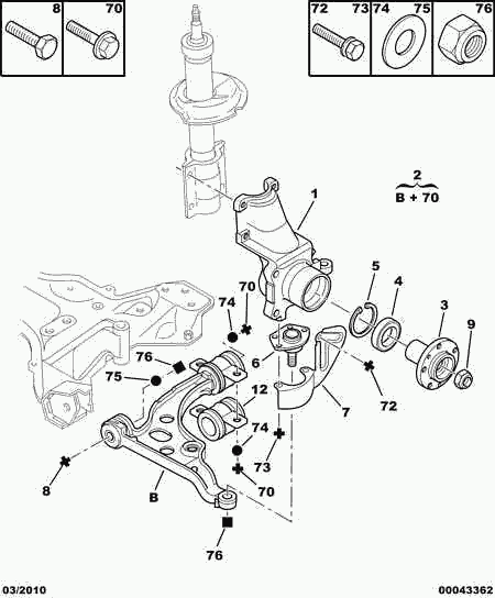 PEUGEOT (DF-PSA) 3646 74 - ACHSSCHENKELBOLZEN VORN autosila-amz.com