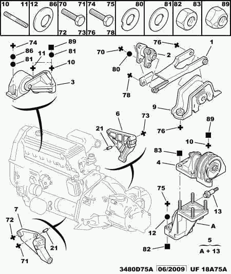 PEUGEOT 1846.66 - Подушка, опора, подвеска двигателя autosila-amz.com