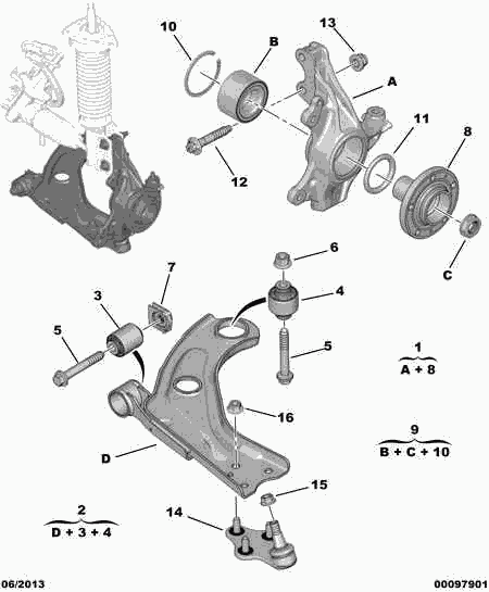 CITROËN/PEUGEOT 98 034 340 80 - Шаровая опора, несущий / направляющий шарнир autosila-amz.com