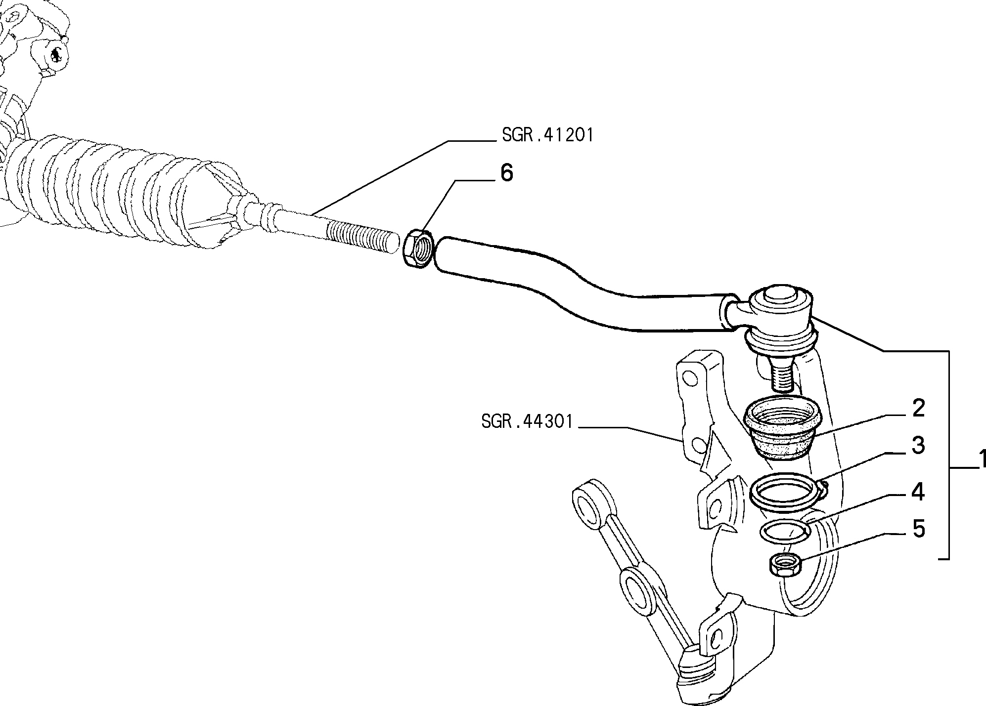 Alfarome/Fiat/Lanci 9947438 - Наконечник рулевой тяги, шарнир autosila-amz.com