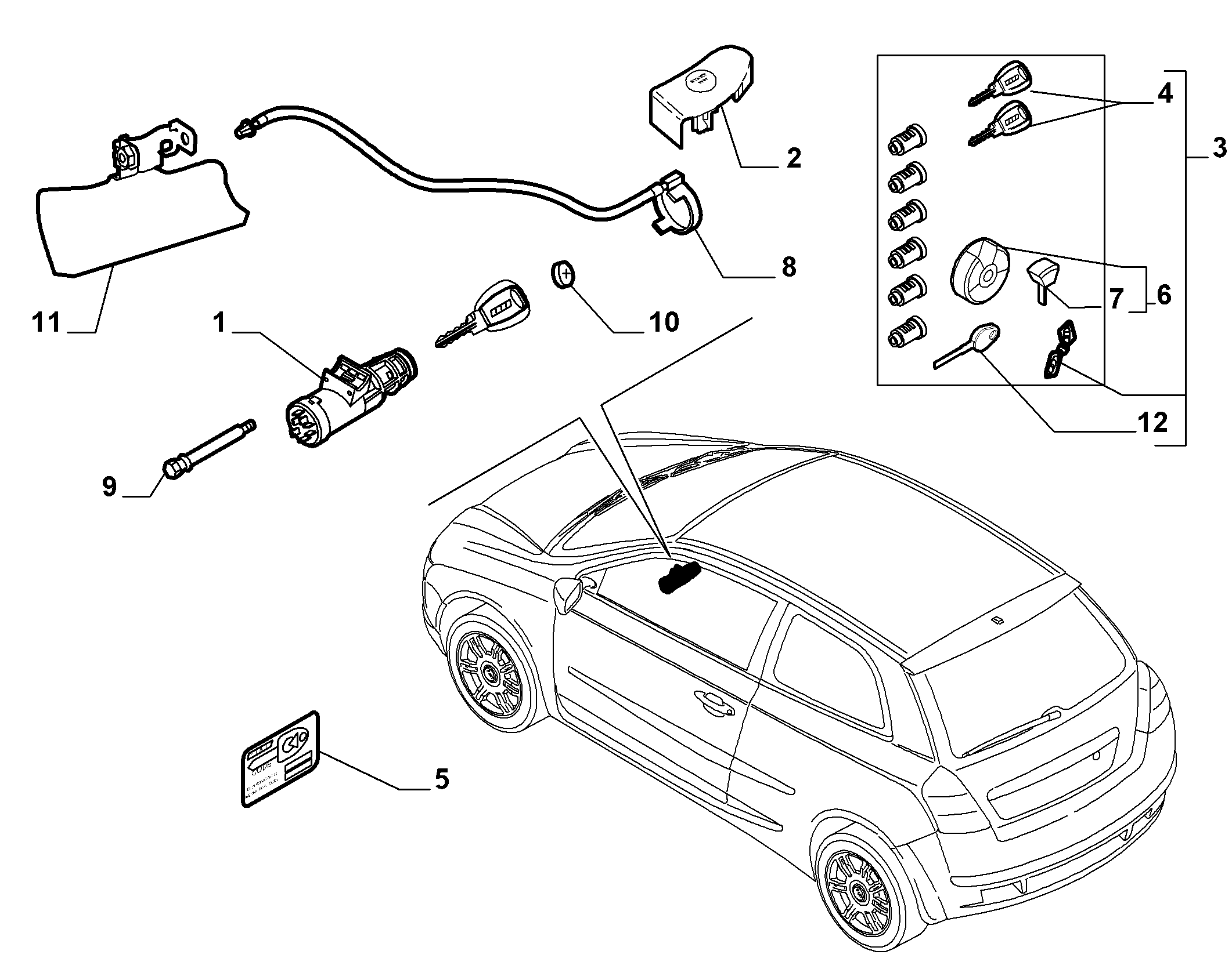 FIAT 46760152 - Замок вала рулевого колеса autosila-amz.com