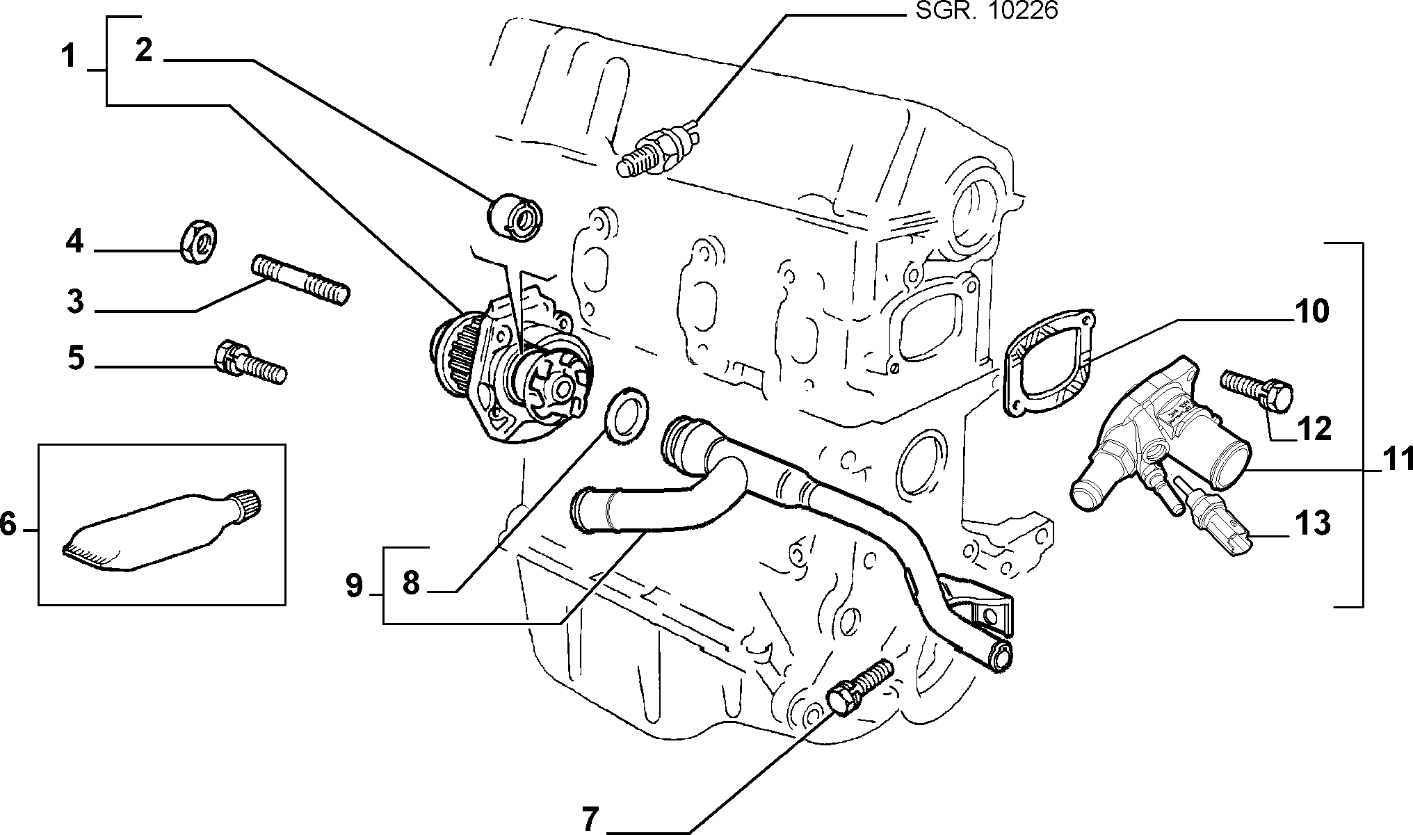 FIAT 55221397 - Водяной насос autosila-amz.com