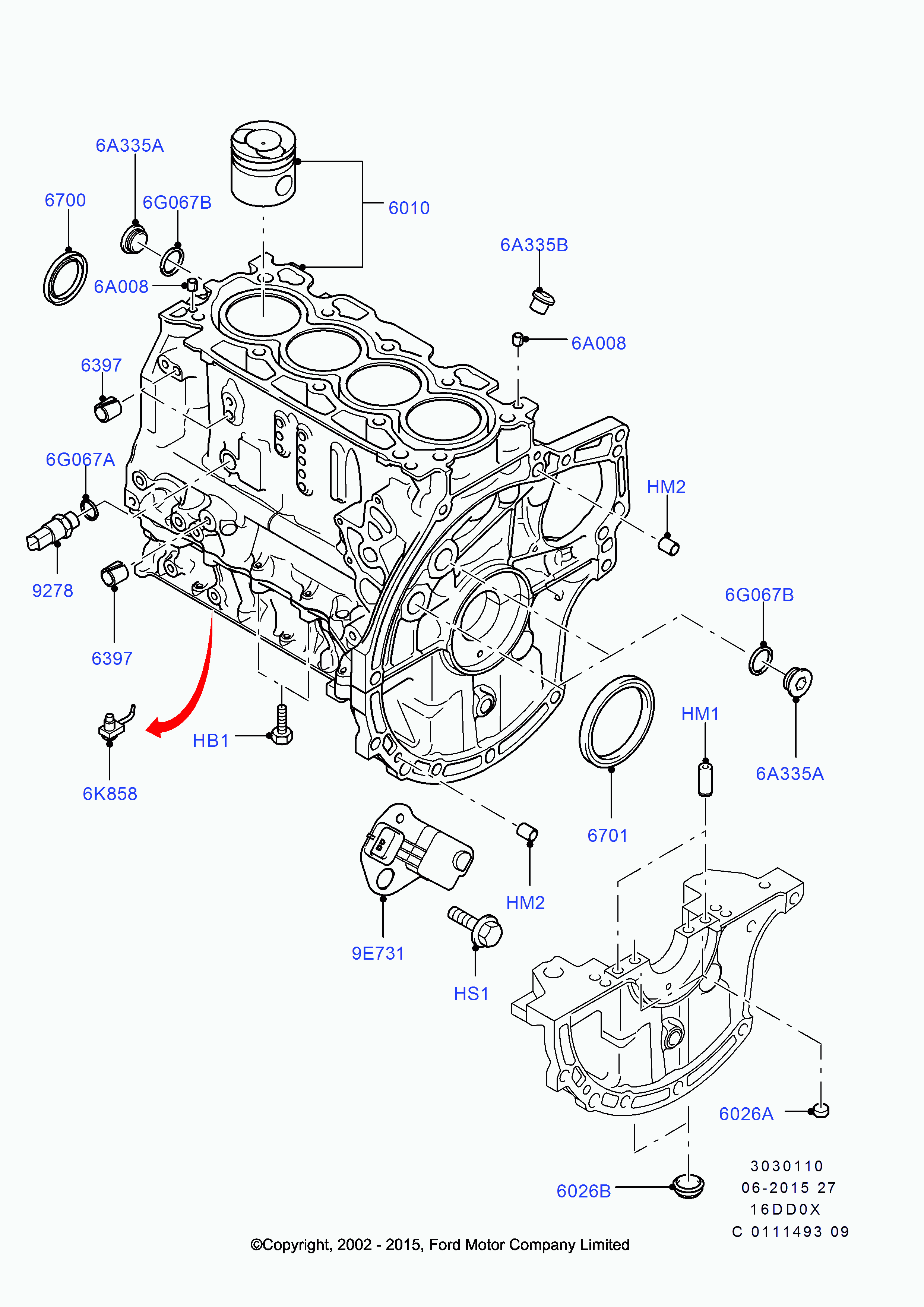 FORD 1 486 742 - 1486742 ДАТЧИК ДАВЛЕНИЯ МАСЛА / FORD 1,4/1,6/2,0/2,2 DI,TDCI,DURATORQ 01~ autosila-amz.com