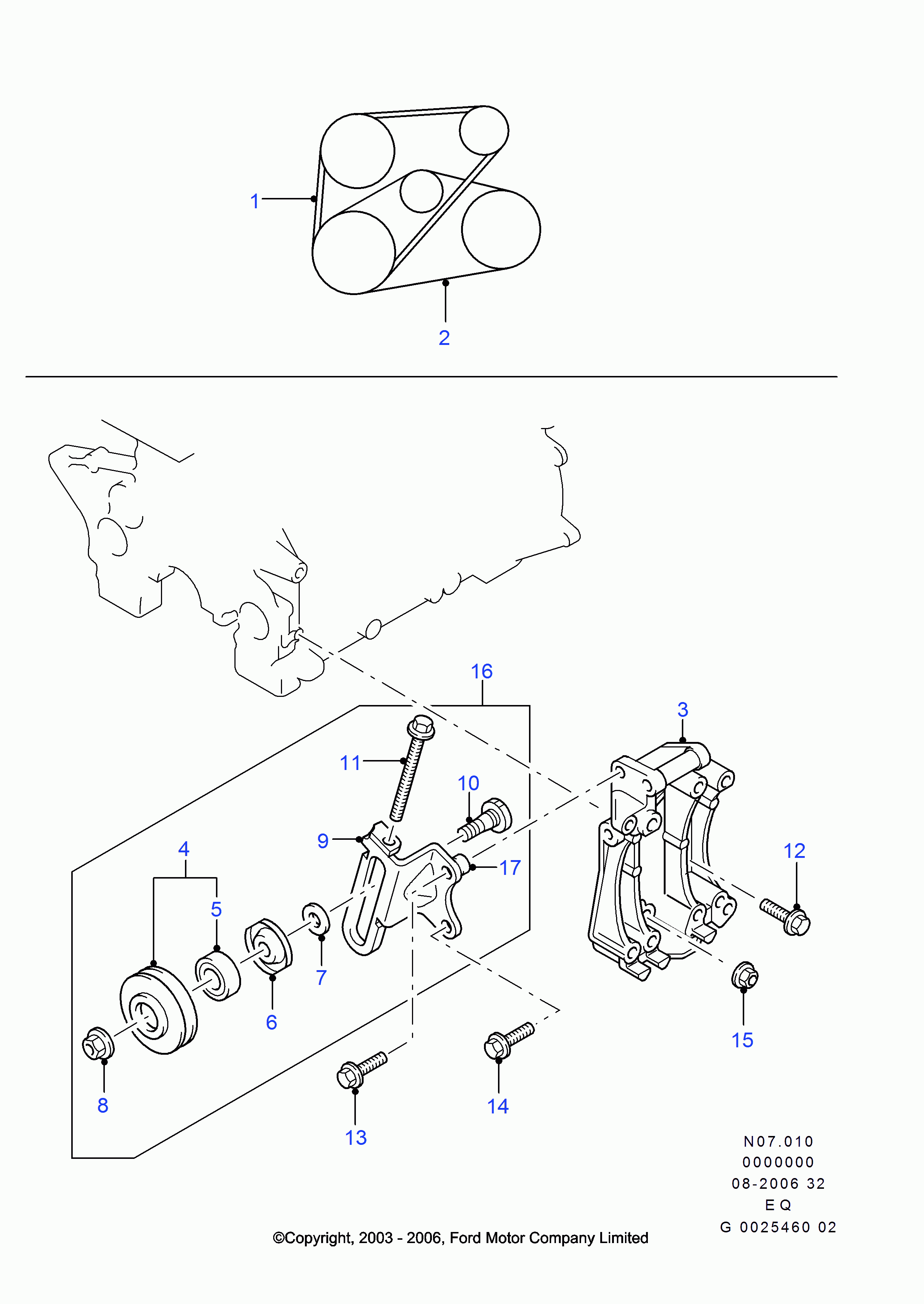 FORD 4982548 - Ремень привода компрессора кондиционера (ORG) autosila-amz.com