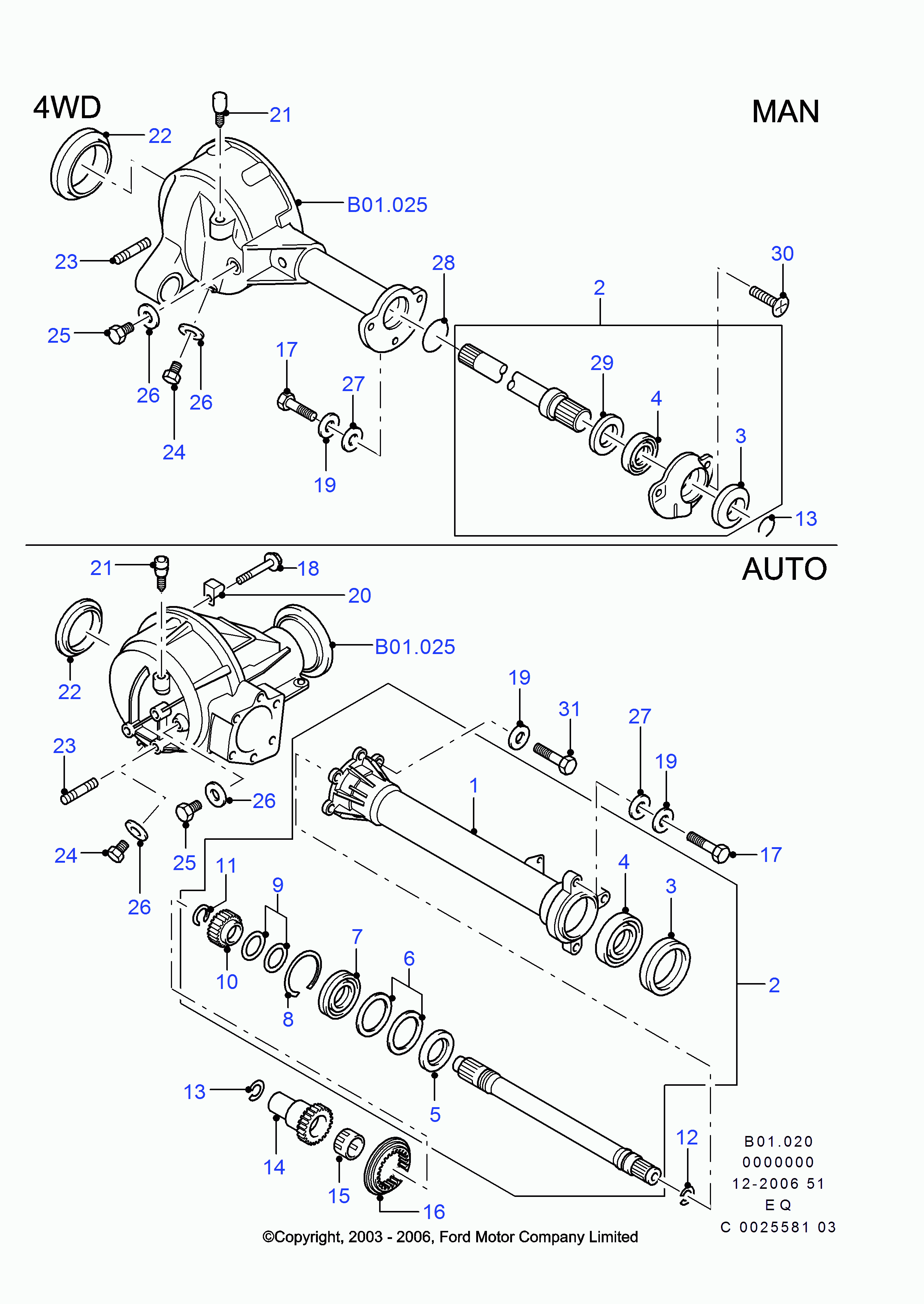 FORD 4431821 - Подшипник полуоси переднего моста (внешний) autosila-amz.com