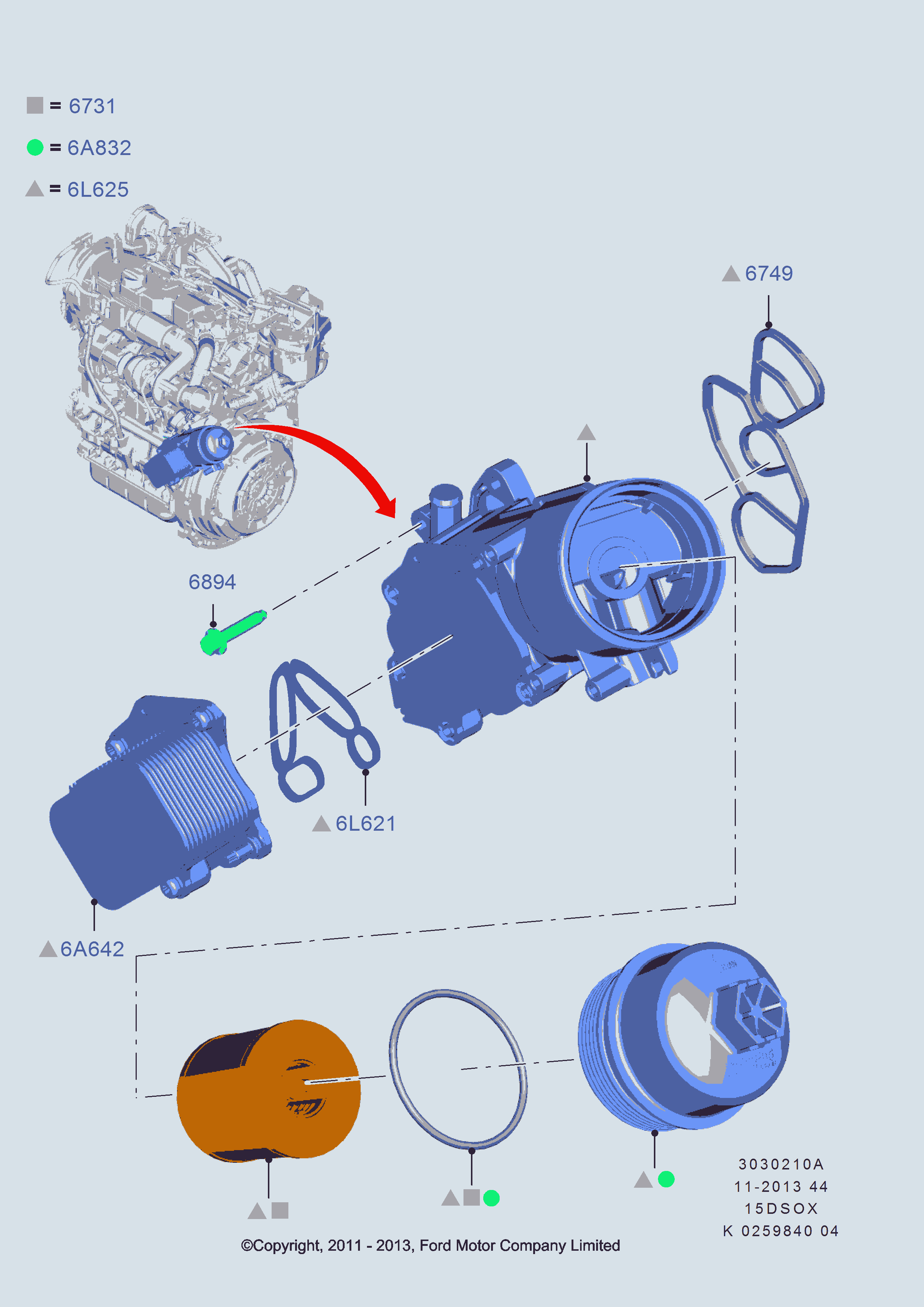 FORD 1145964 - КРЫШКА КОРПУСА ФИЛЬТРА СИСТЕМЫ СМАЗКИ, DURATORQ TDCI 1.6 autosila-amz.com