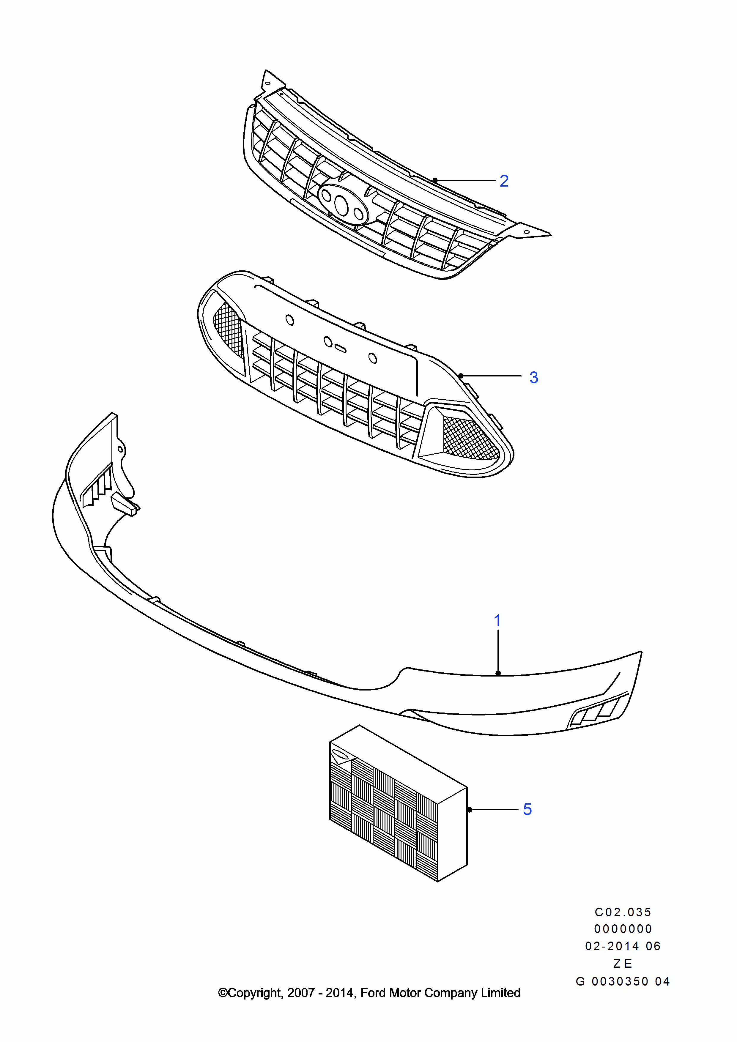 FORD USA 1 529 043 - Решетка вентиляционная в бампере autosila-amz.com