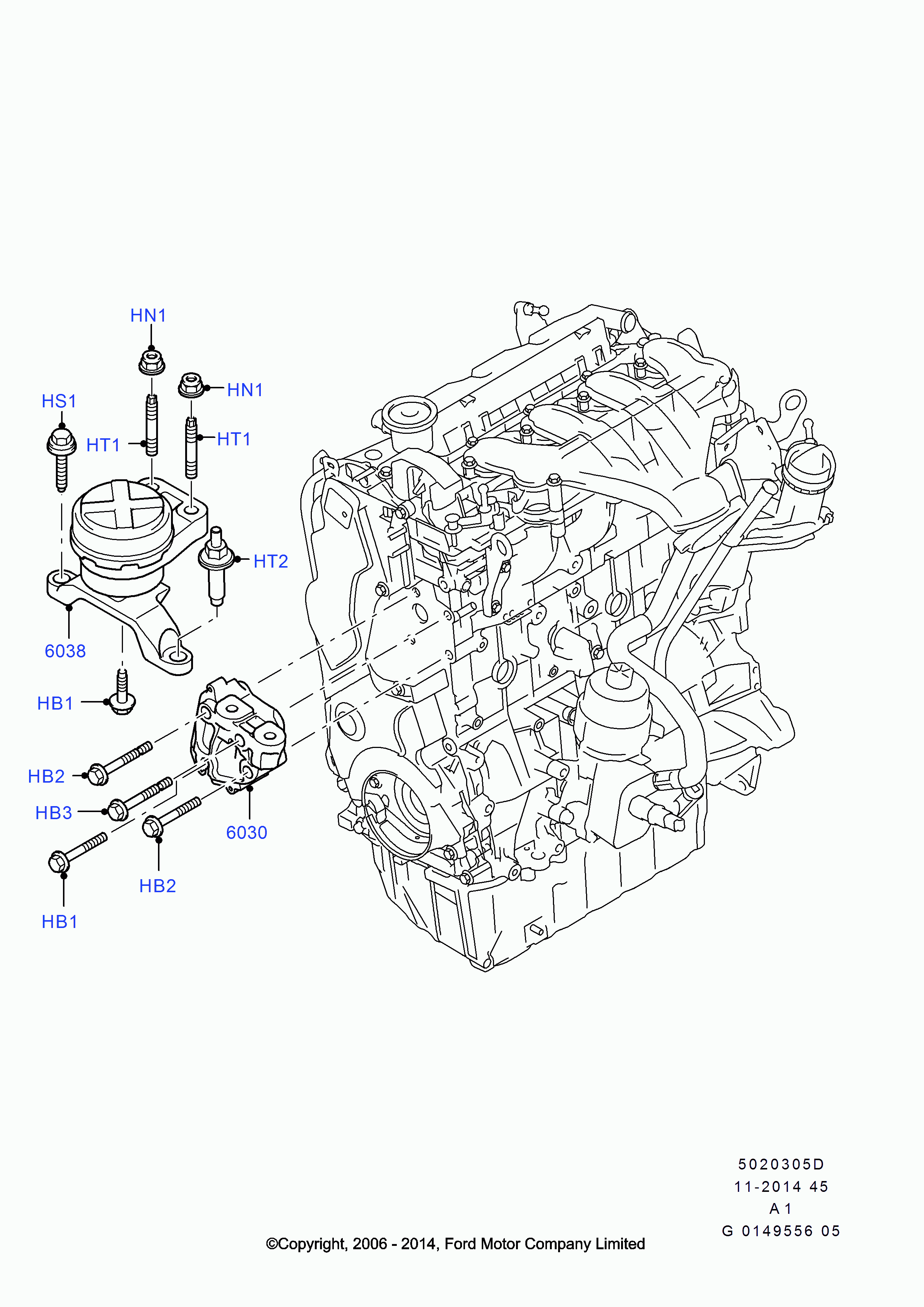 FORD 1 723 144 - Опора ДВС передняя Rh Mon 07-, S-Max Galaxy 06- autosila-amz.com