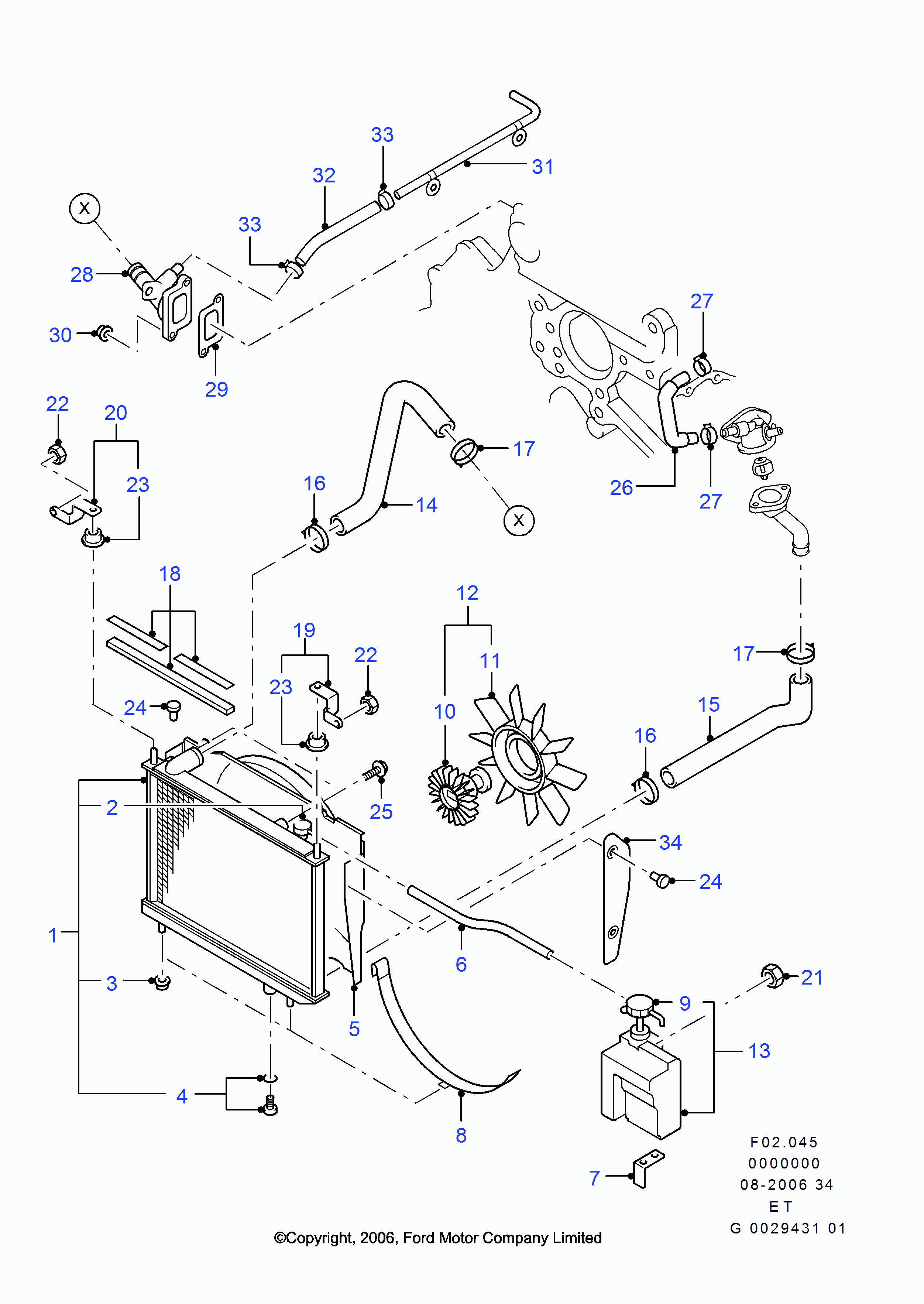 FORD 5031511 - Радиатор, охлаждение двигателя autosila-amz.com