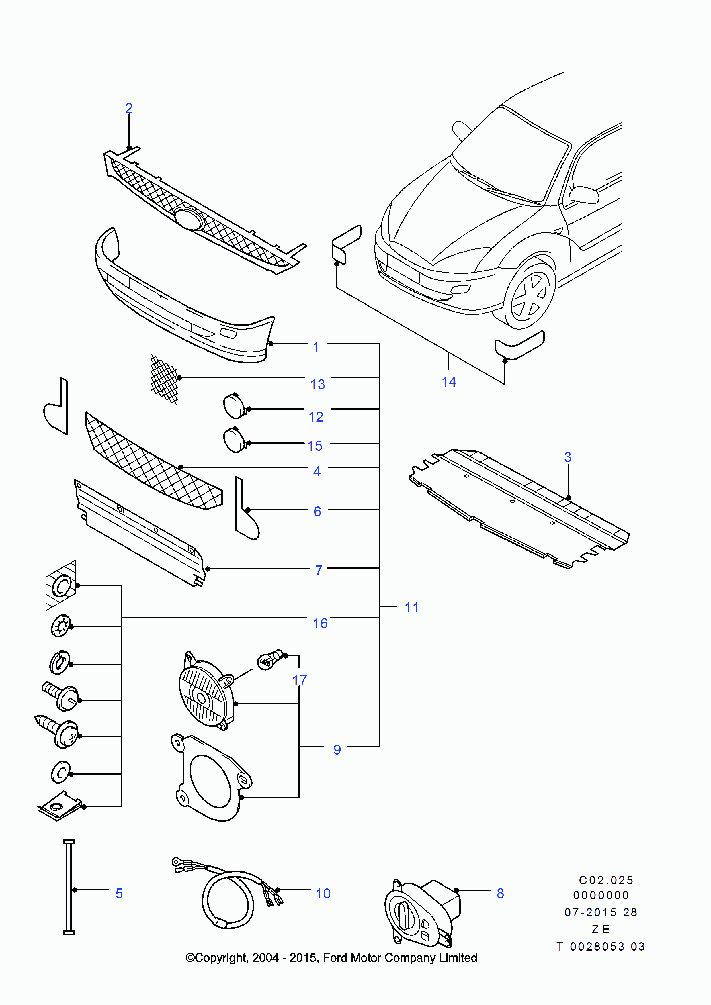 FORD 1151227 - Решетка вентиляционная в бампере autosila-amz.com