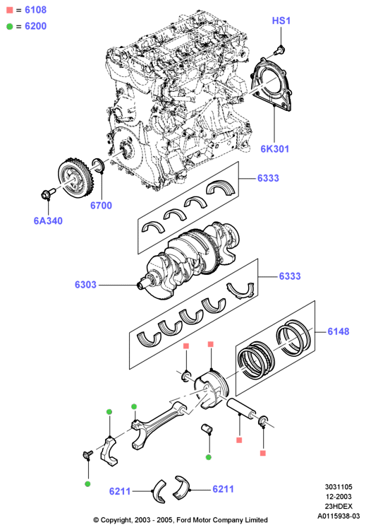 FORD 1 131 305 - ЗАДНЯЯ КРЫШКА КАРТЕРА ДВС (С САЛЬНИКОМ ) autosila-amz.com