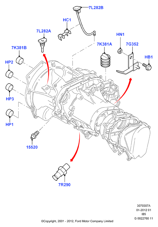 FORD 1 435 339 - Выключатель системы предупреждения заднего хода autosila-amz.com