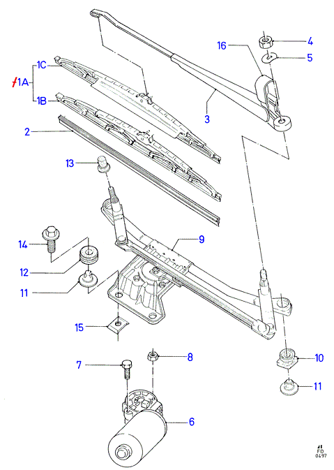 FORD 1105307 - Щетка стеклоочистителя бескаркасная 530mm для FORD, Pilenga autosila-amz.com