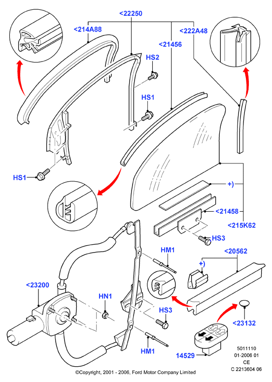 FORD 1107243 - КНОПКА СТЕКЛОПОДЪЕМНИКА (БОЛ. ОДИНАРНАЯ), FORD (1107243) autosila-amz.com