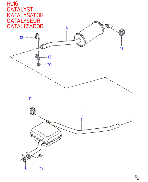 Bedford 1591419 - Кронштейн, втулка, система выпуска ОГ autosila-amz.com