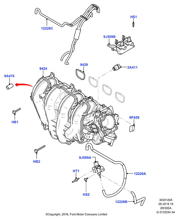 FORD 5243591 - клапан упpавления заслонками впускного коллектоpа!\ Ford autosila-amz.com