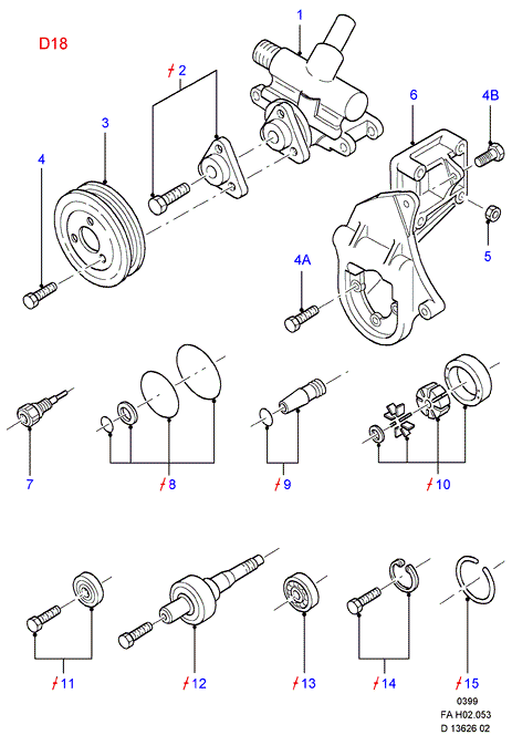 FORD 4 032 437 - Насос ГУР, diesel 1.8 autosila-amz.com