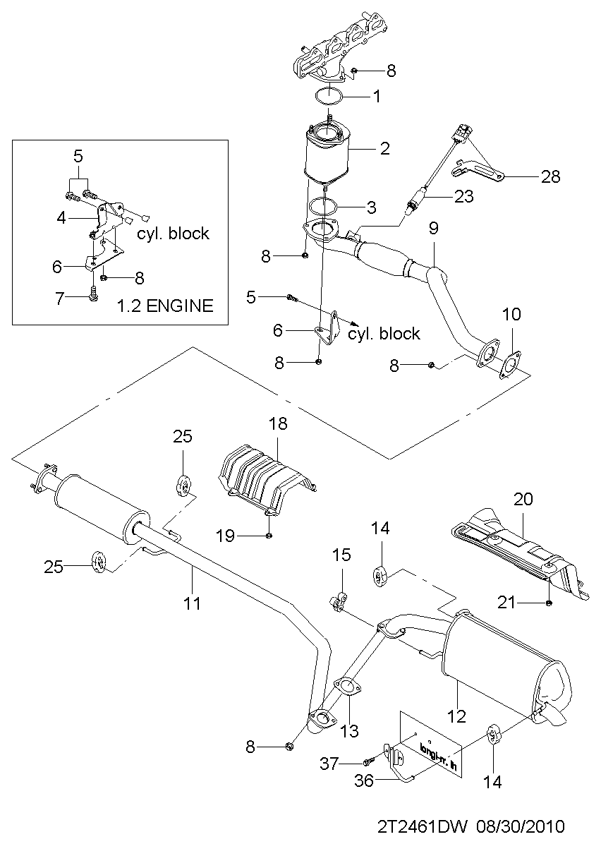 Honda 96181437 - Кронштейн, втулка, система выпуска ОГ autosila-amz.com