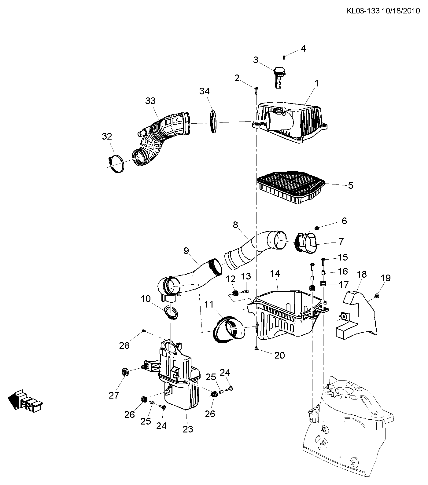 Chevrolet 22 745 824 - Воздушный фильтр, двигатель autosila-amz.com