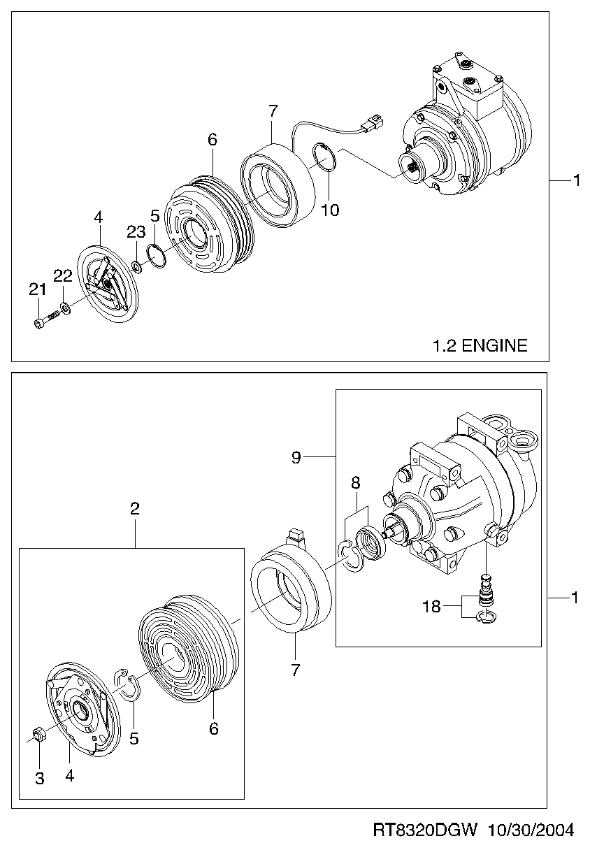 DAEWOO 96539388 - Компрессор кондиционера CHEVROLET Aveo(T300),Cruze GM autosila-amz.com