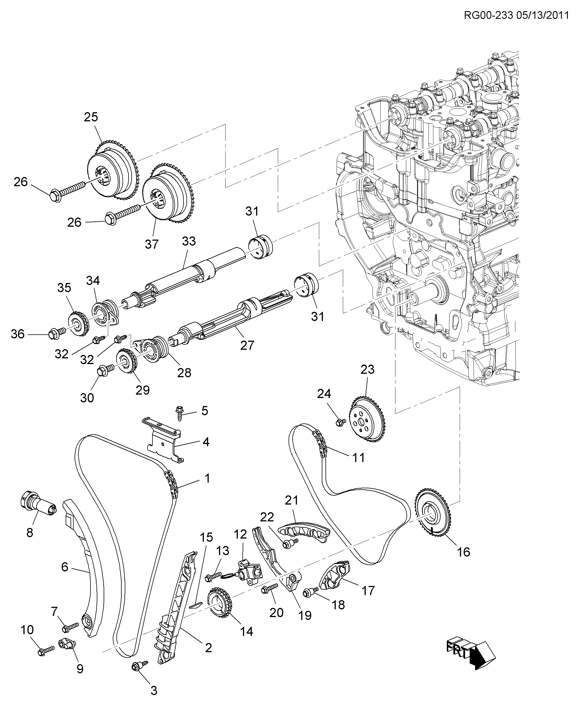 CHEVROLET (SGM) 24449448 - Планка успокоителя, цепь привода autosila-amz.com