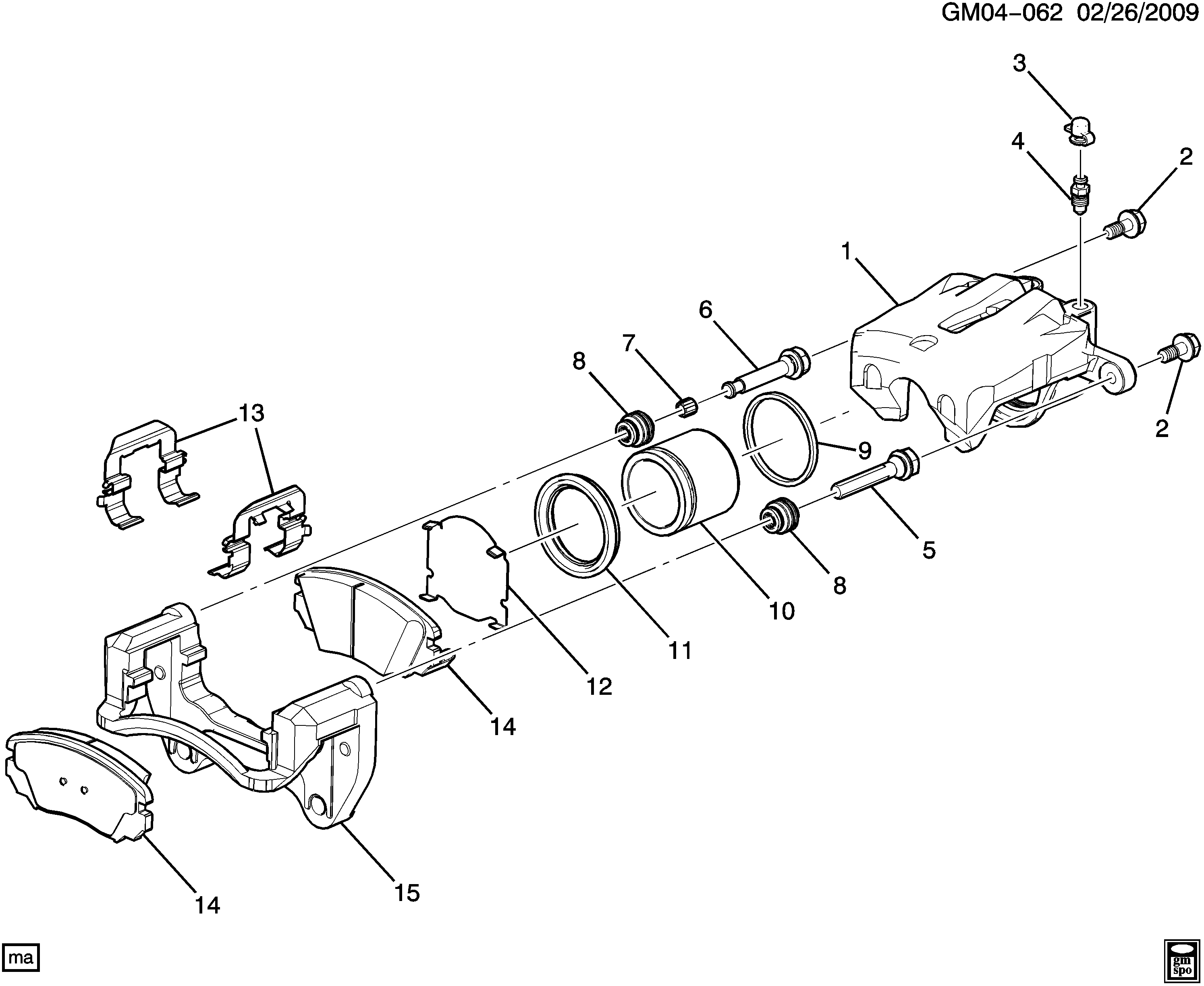 Chevrolet 23214903 - Тормозные колодки, дисковые, комплект autosila-amz.com