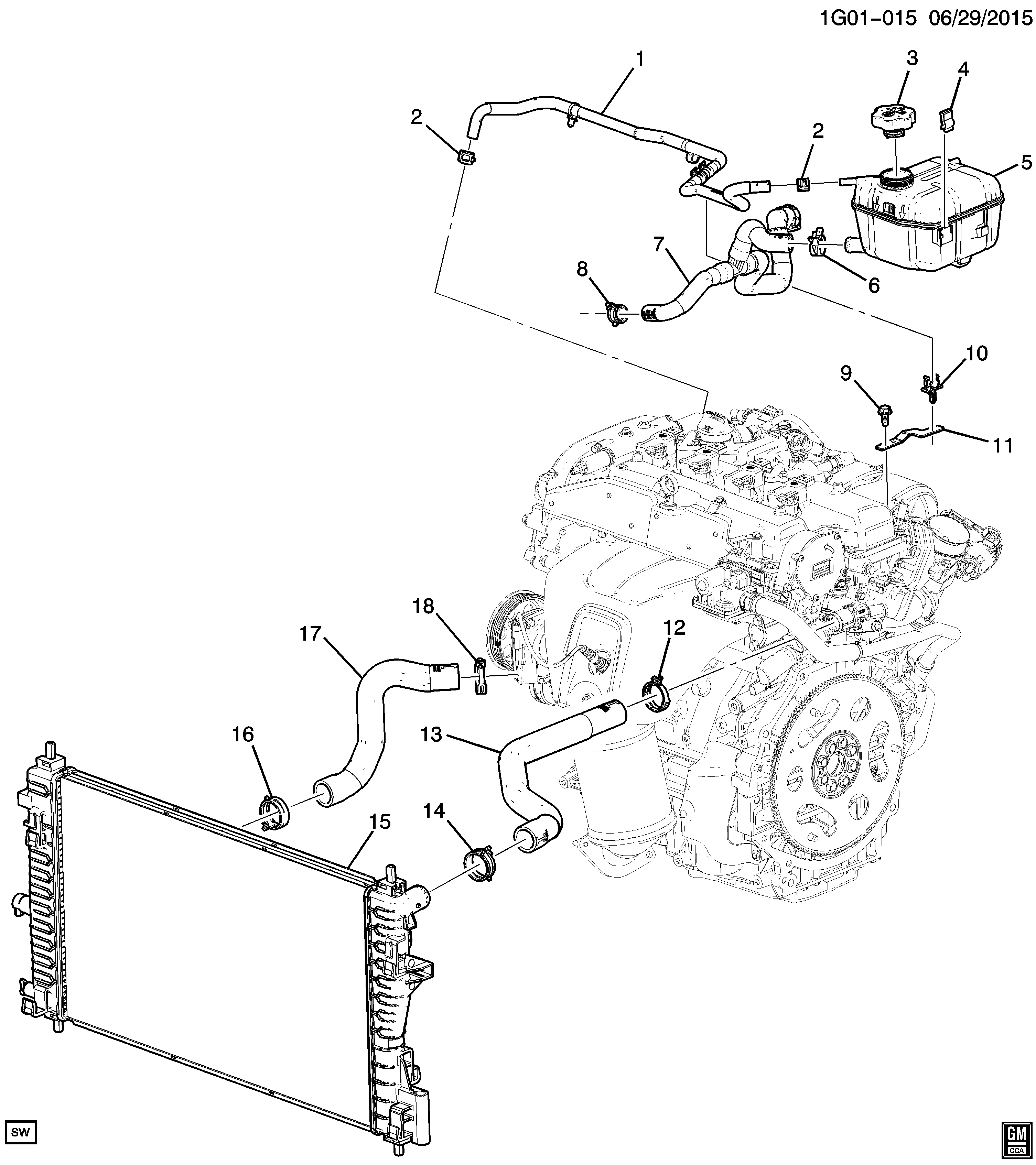 Chevrolet 23105391 - Шланг радиатора autosila-amz.com