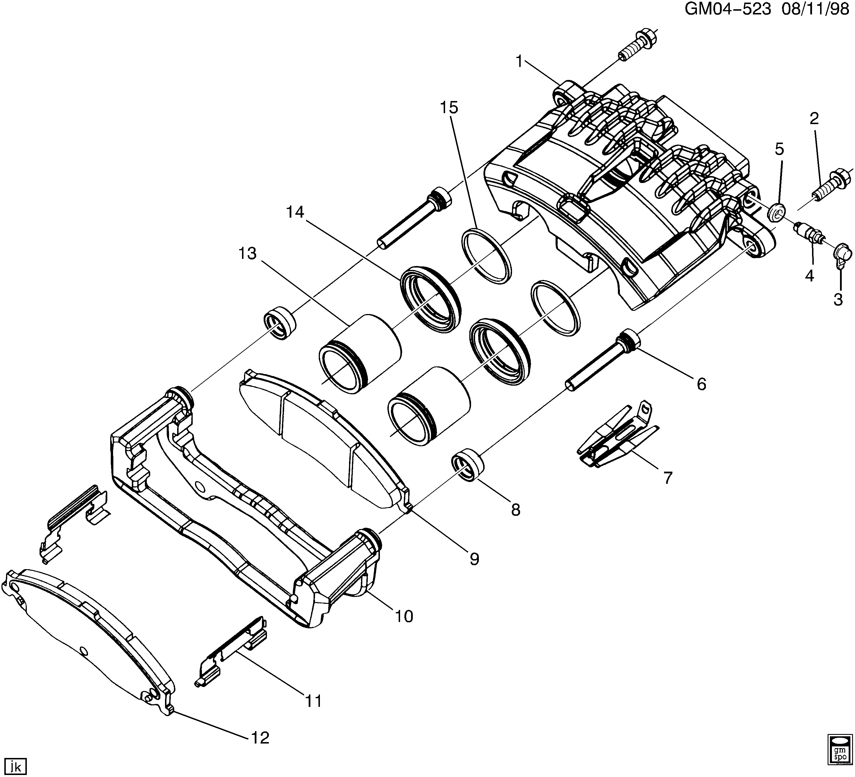 Chevrolet 88964192 - Тормозные колодки, дисковые, комплект autosila-amz.com