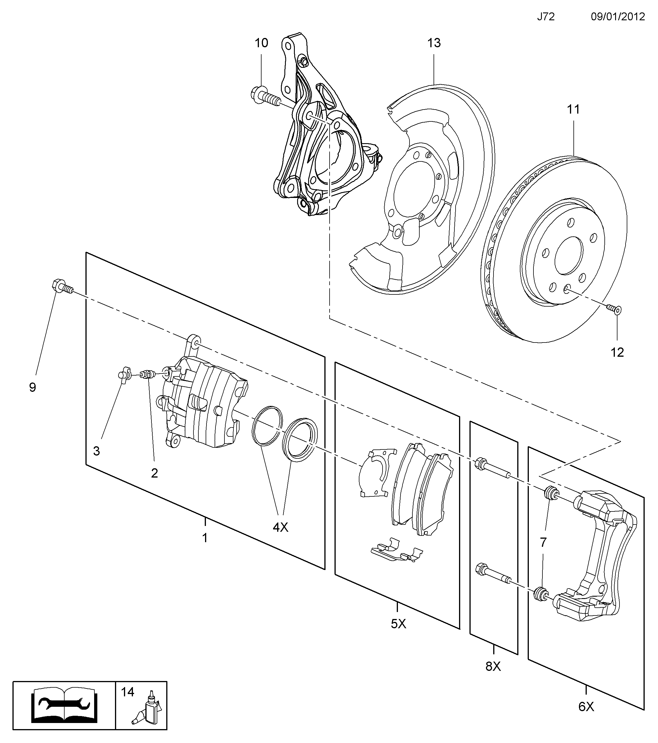 Vauxhall 5 42 157 - HOUSING, WITH PISTON, FRONT DISC CALIPER, RH (EXCHANGE PART 9552 autosila-amz.com