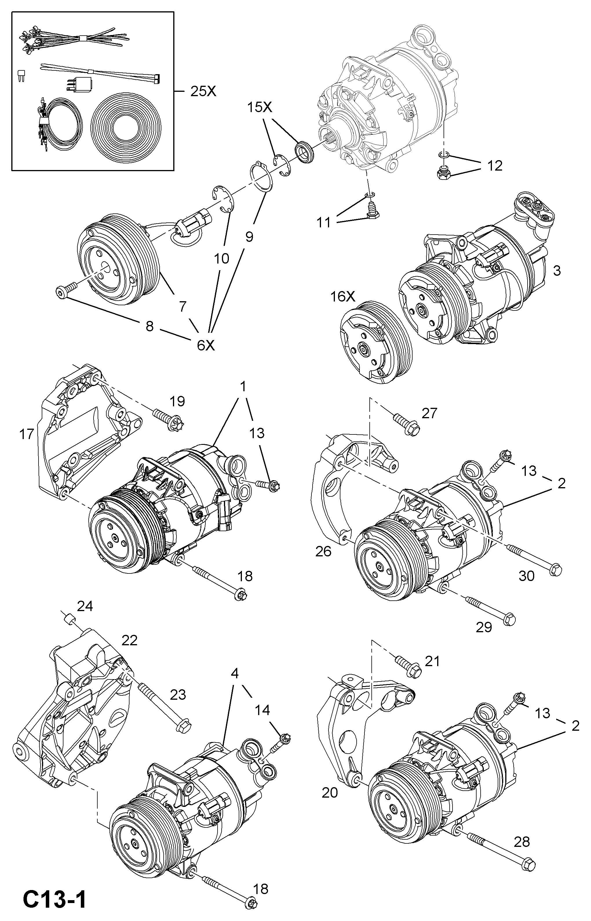 Opel 68 54 056 - Компрессор кондиционера autosila-amz.com