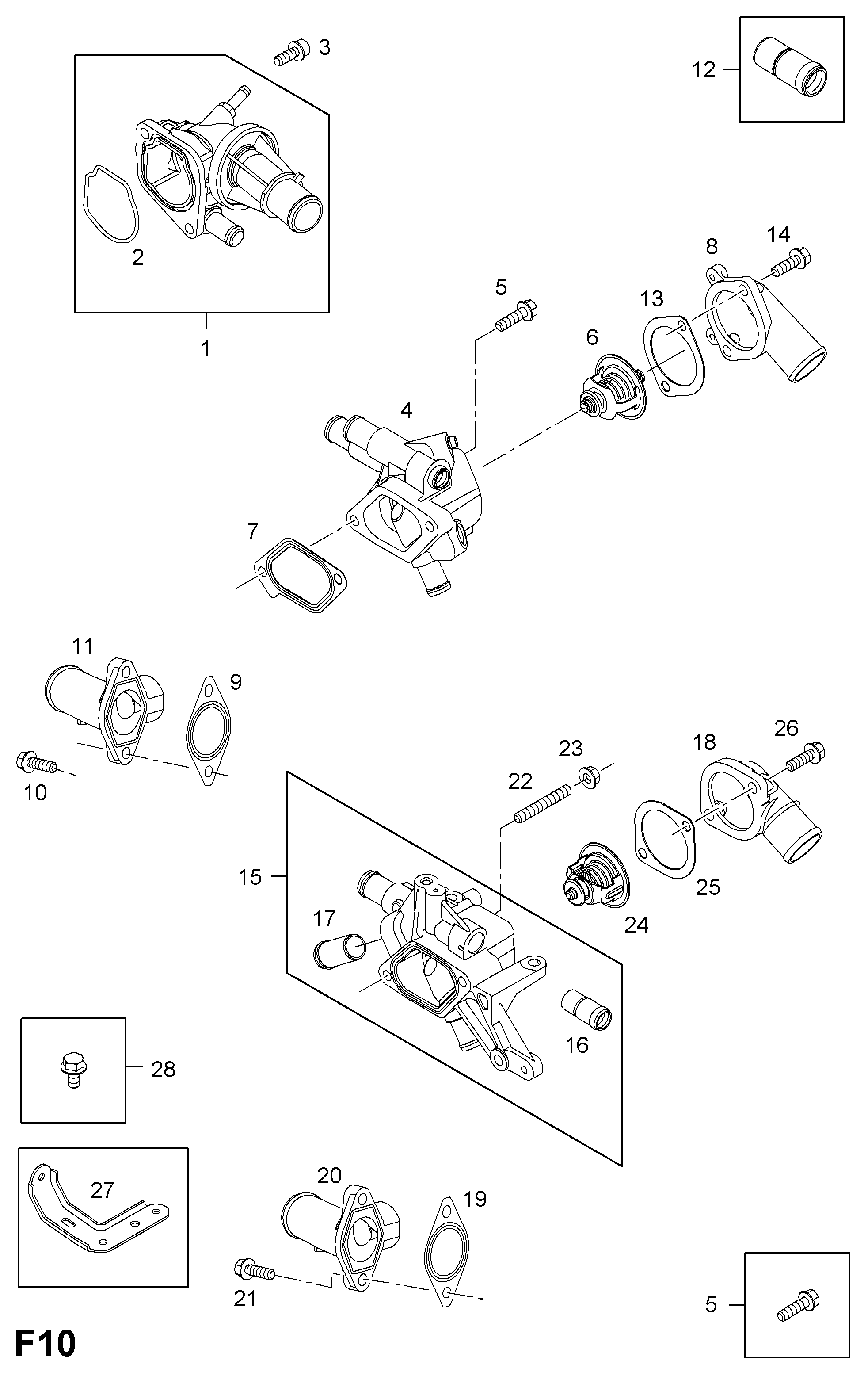 Opel 63 38 022 - Термостат охлаждающей жидкости / корпус autosila-amz.com