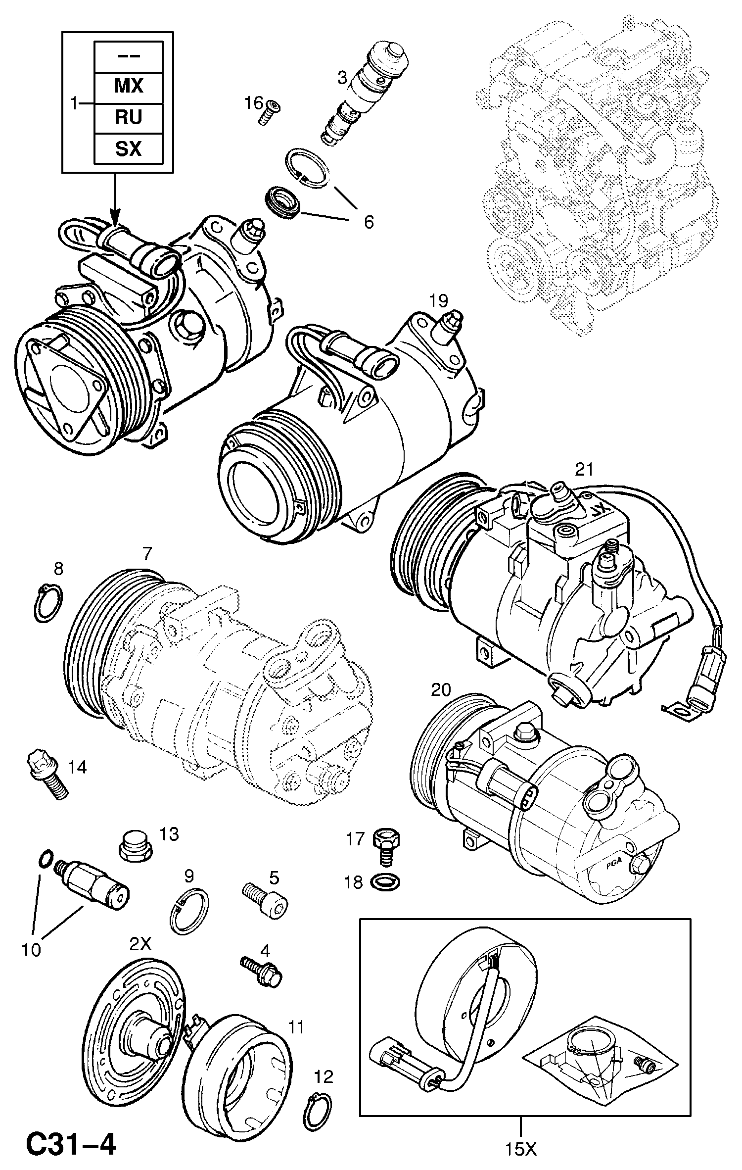 Opel 68 54 027 - Компрессор кондиционера autosila-amz.com