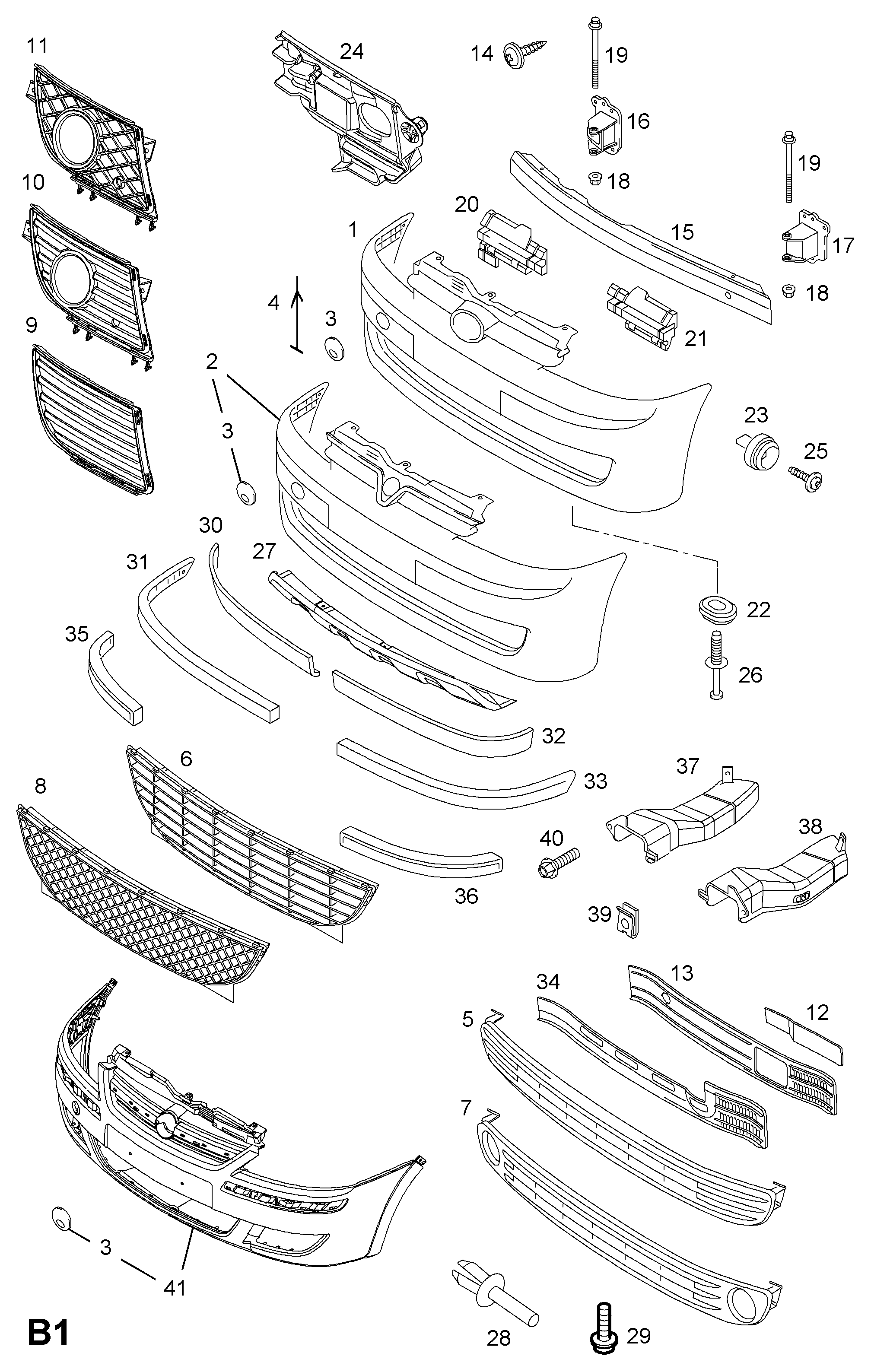 Opel 1400728 - Решетка переднего бампера, правая (для ам с противот. фарами) OPEL Corsa-C 0903- autosila-amz.com