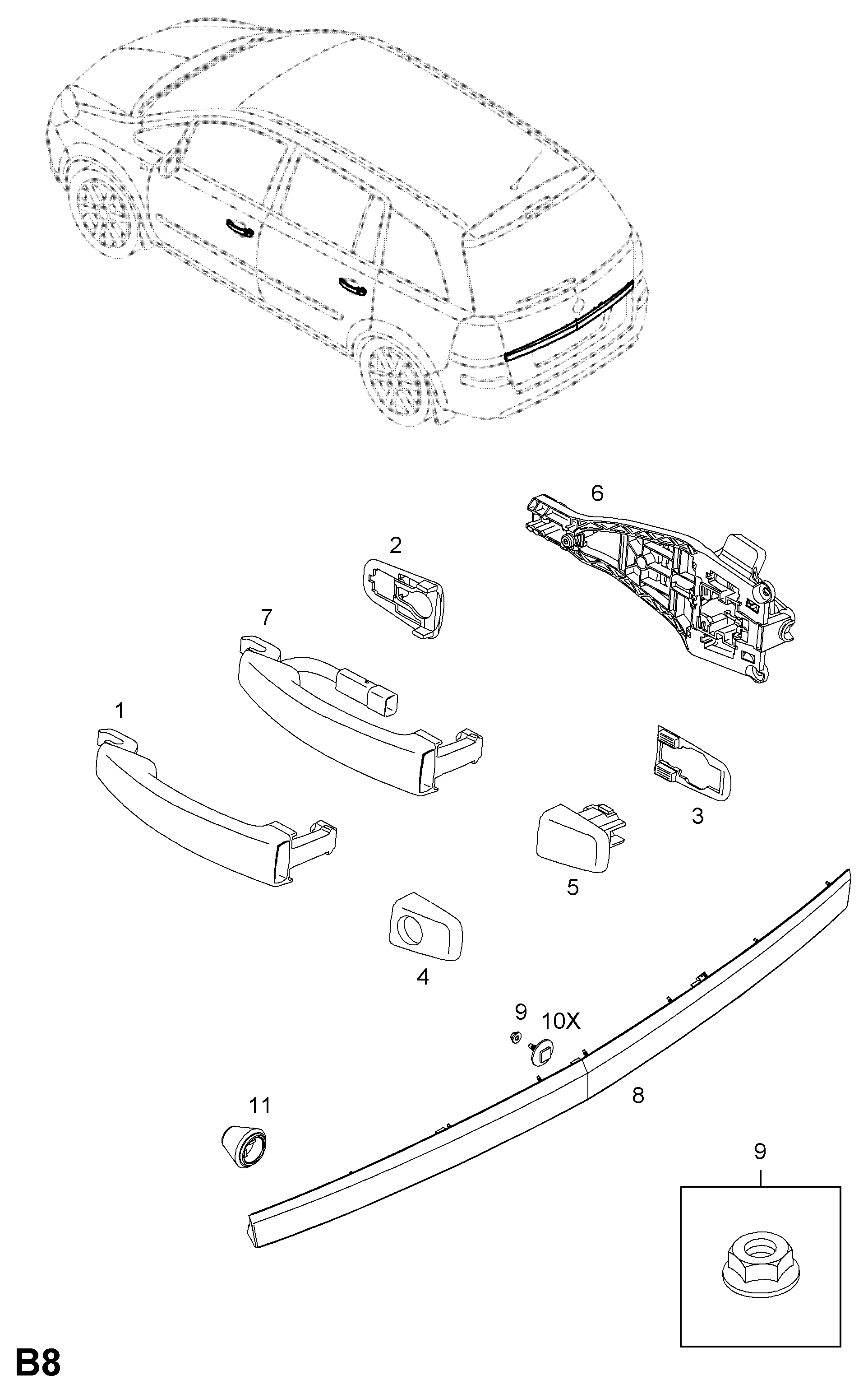 Opel 138413 - Ручка двери autosila-amz.com