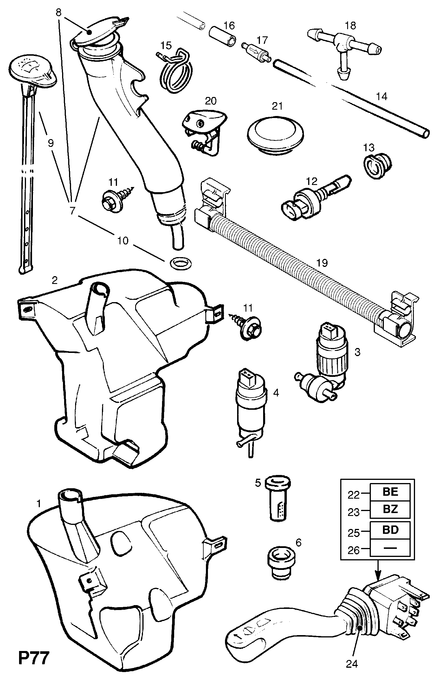 Vauxhall 1450172 - Водяной насос, система очистки окон autosila-amz.com