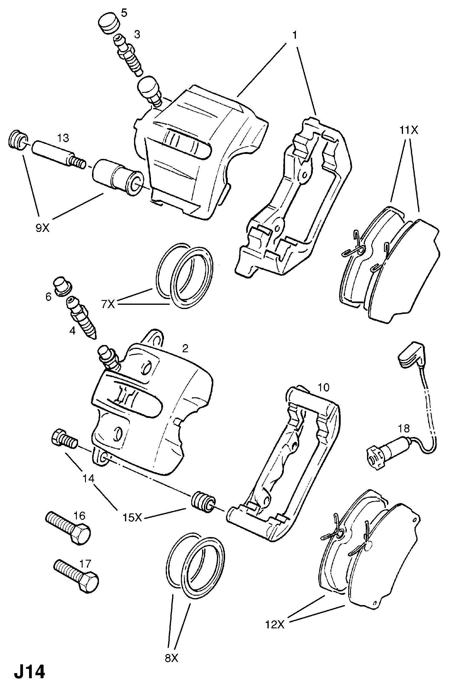 Cadillac 1605782 - Тормозные колодки, дисковые, комплект autosila-amz.com