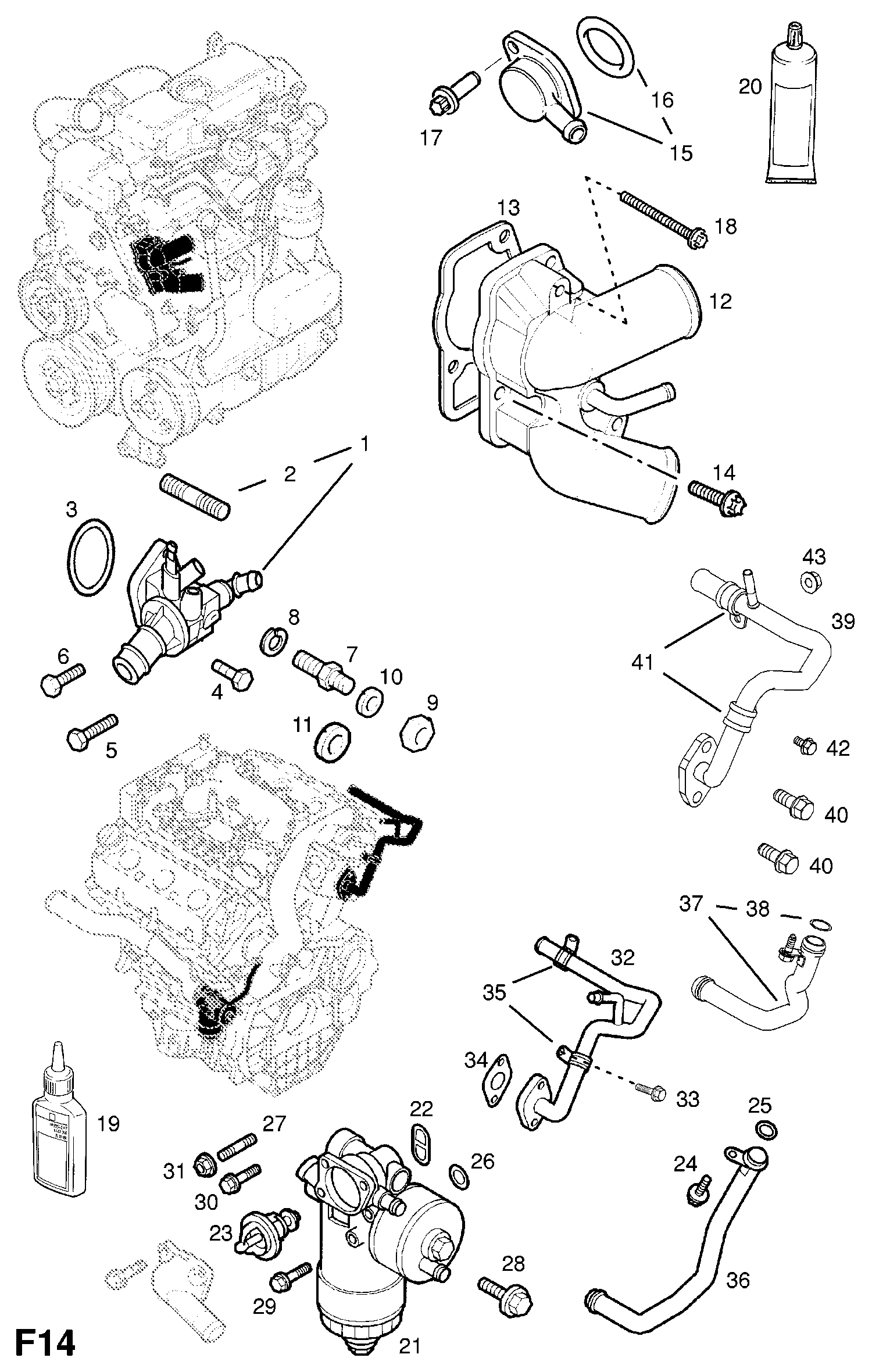 Vauxhall 13 38 039 - Термостат охлаждающей жидкости / корпус autosila-amz.com