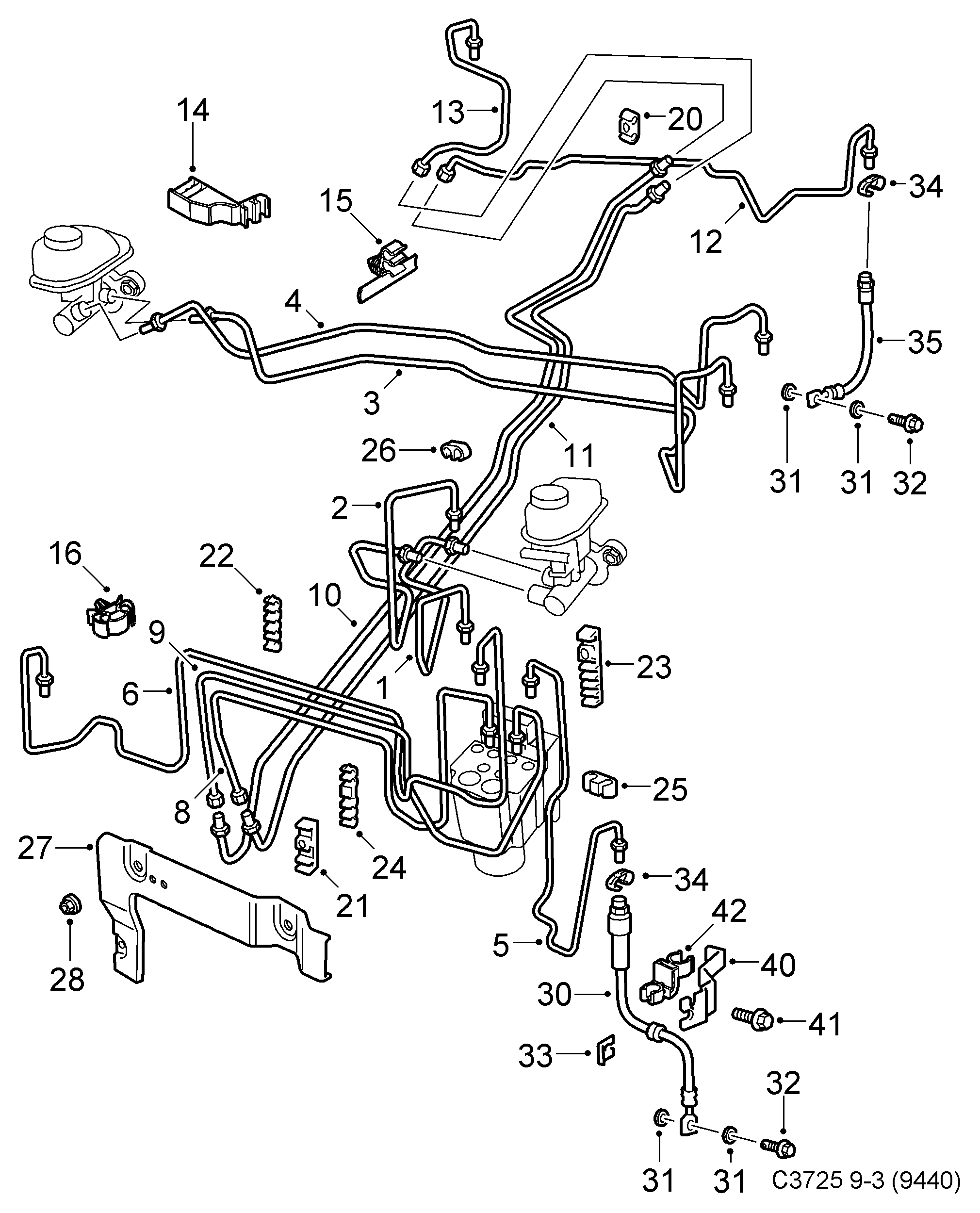 Vauxhall 24436542 - Тормозной шланг autosila-amz.com