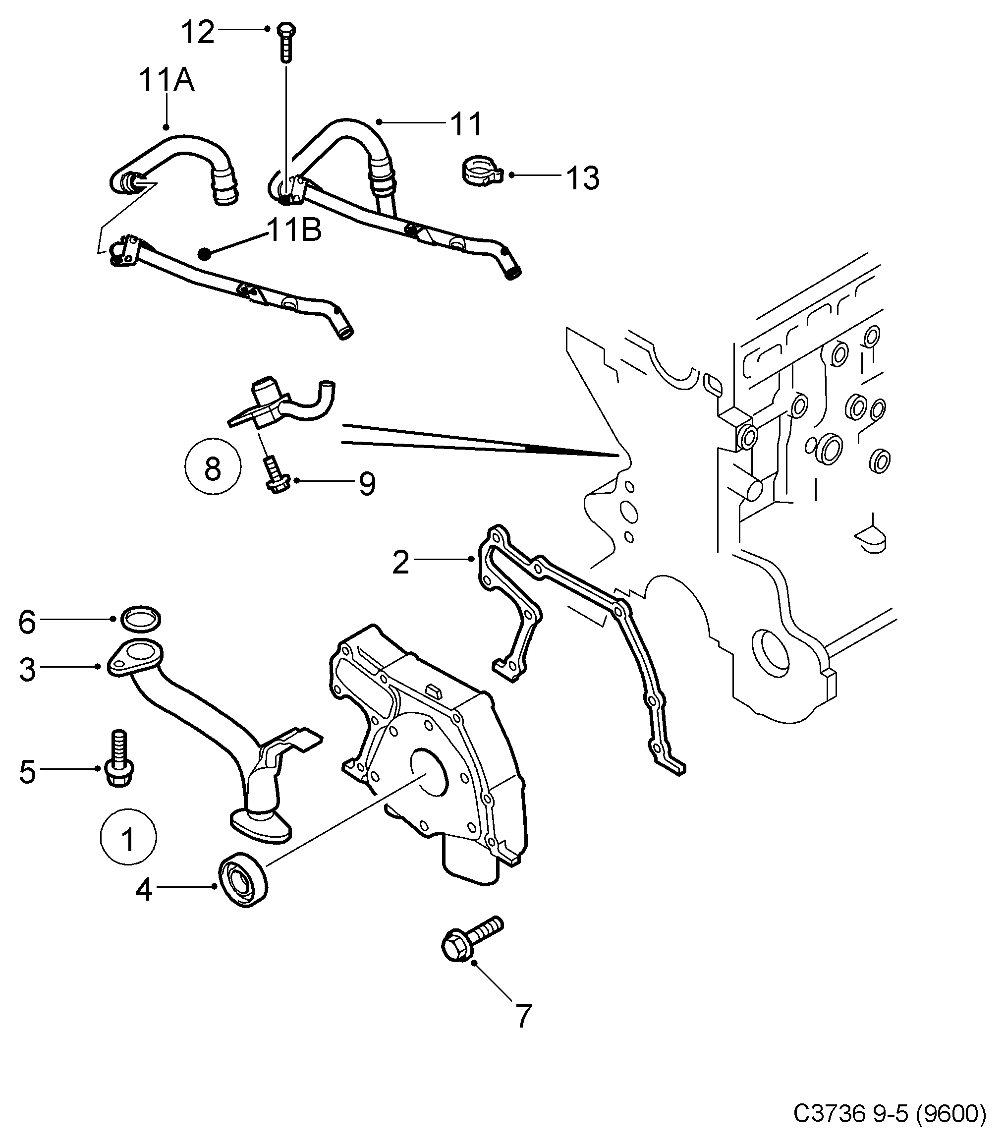 SAAB 93 180 737 - Сальник коленвала передний ( масляного насоса ) (Z19DT, Z19DTH, Z19DTR, A19DTR) autosila-amz.com