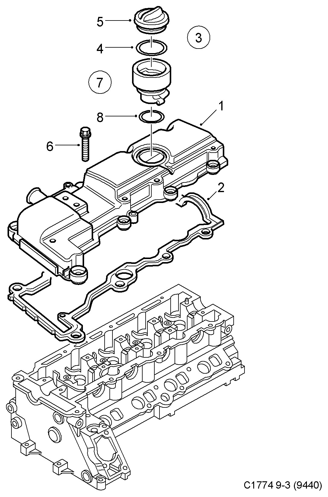 Chevrolet 90412508 - Крышка маслоналивной горловины двигателя autosila-amz.com