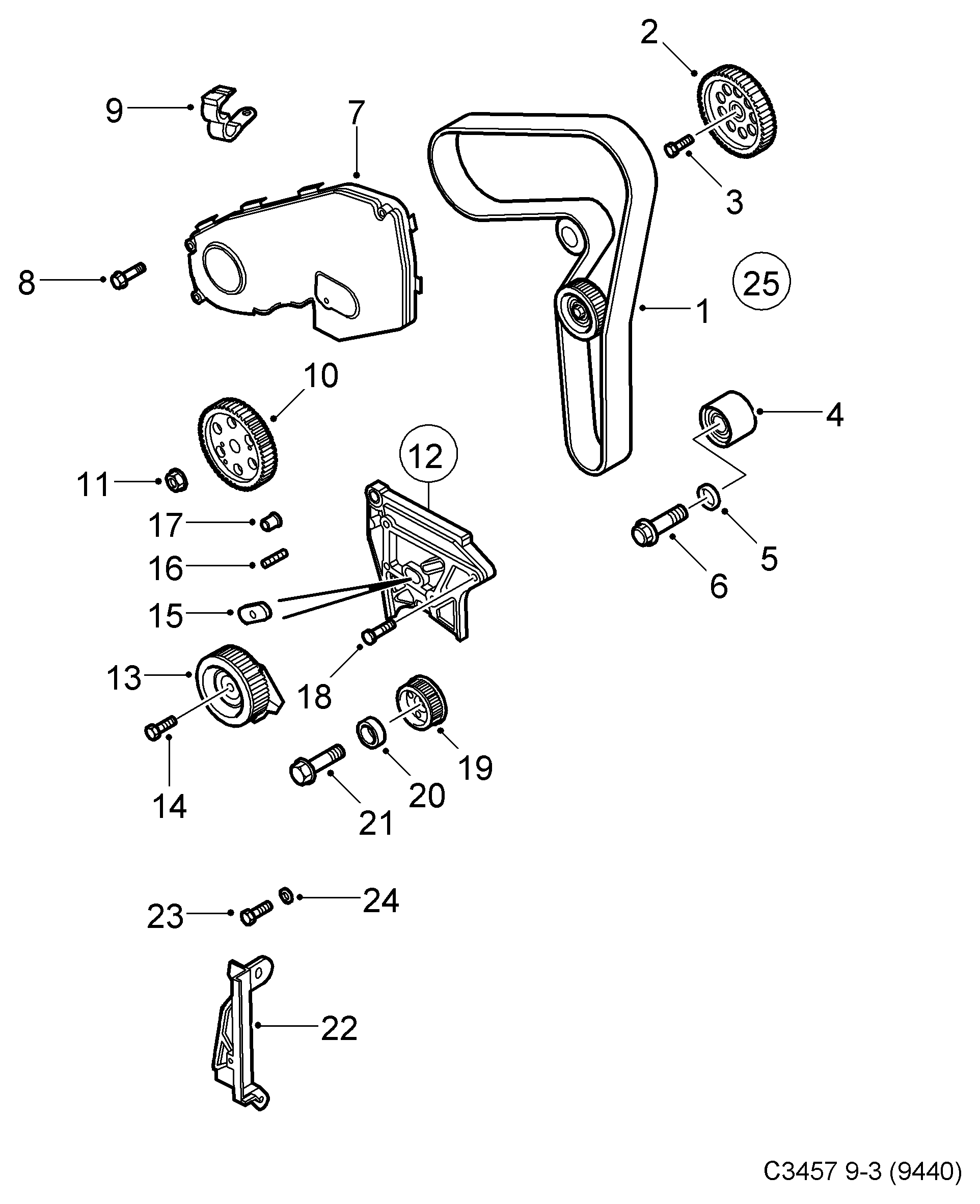 Chevrolet 93178811 - Зубчатый ремень ГРМ autosila-amz.com