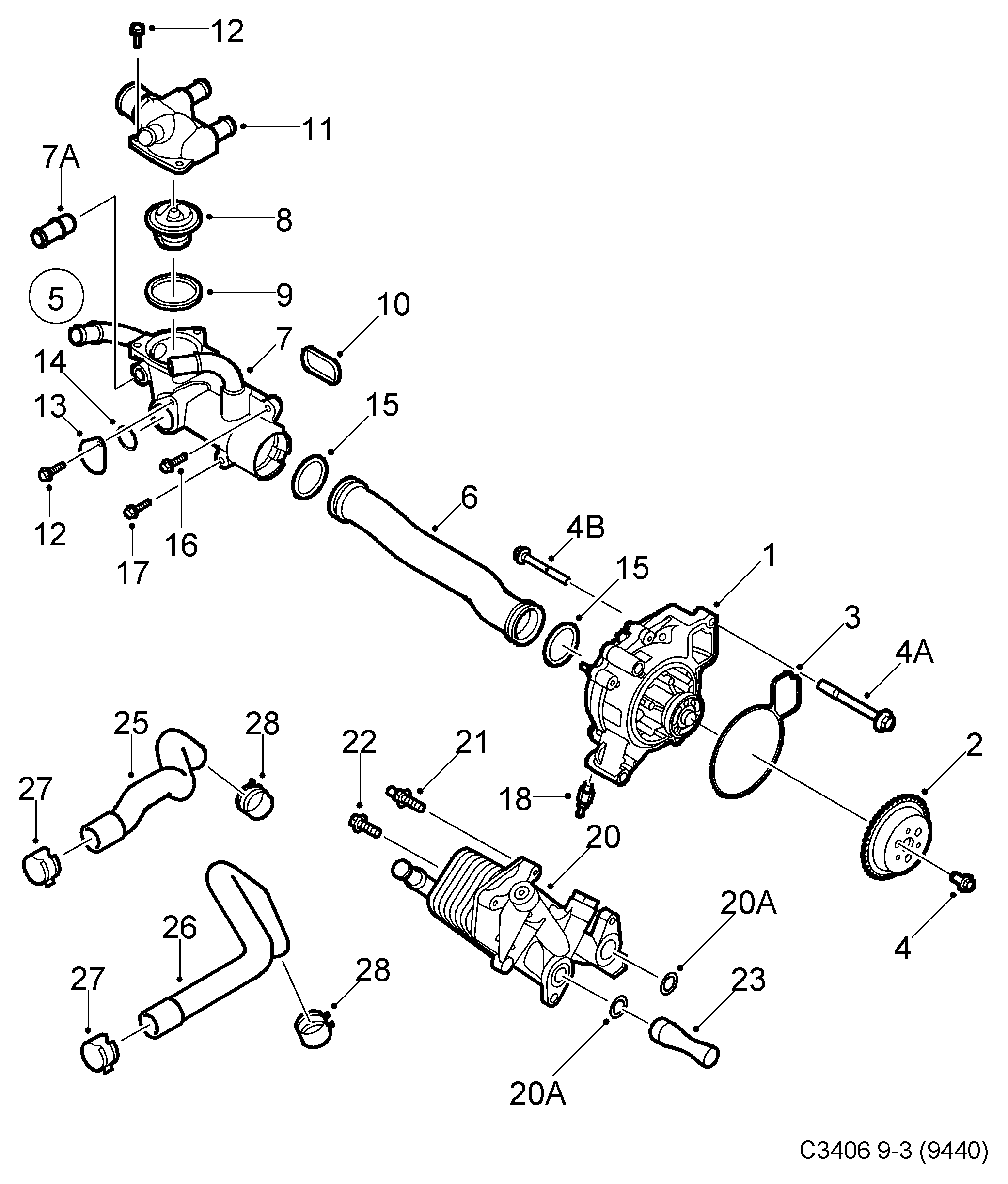 Cadillac 12621284 - Water pump autosila-amz.com