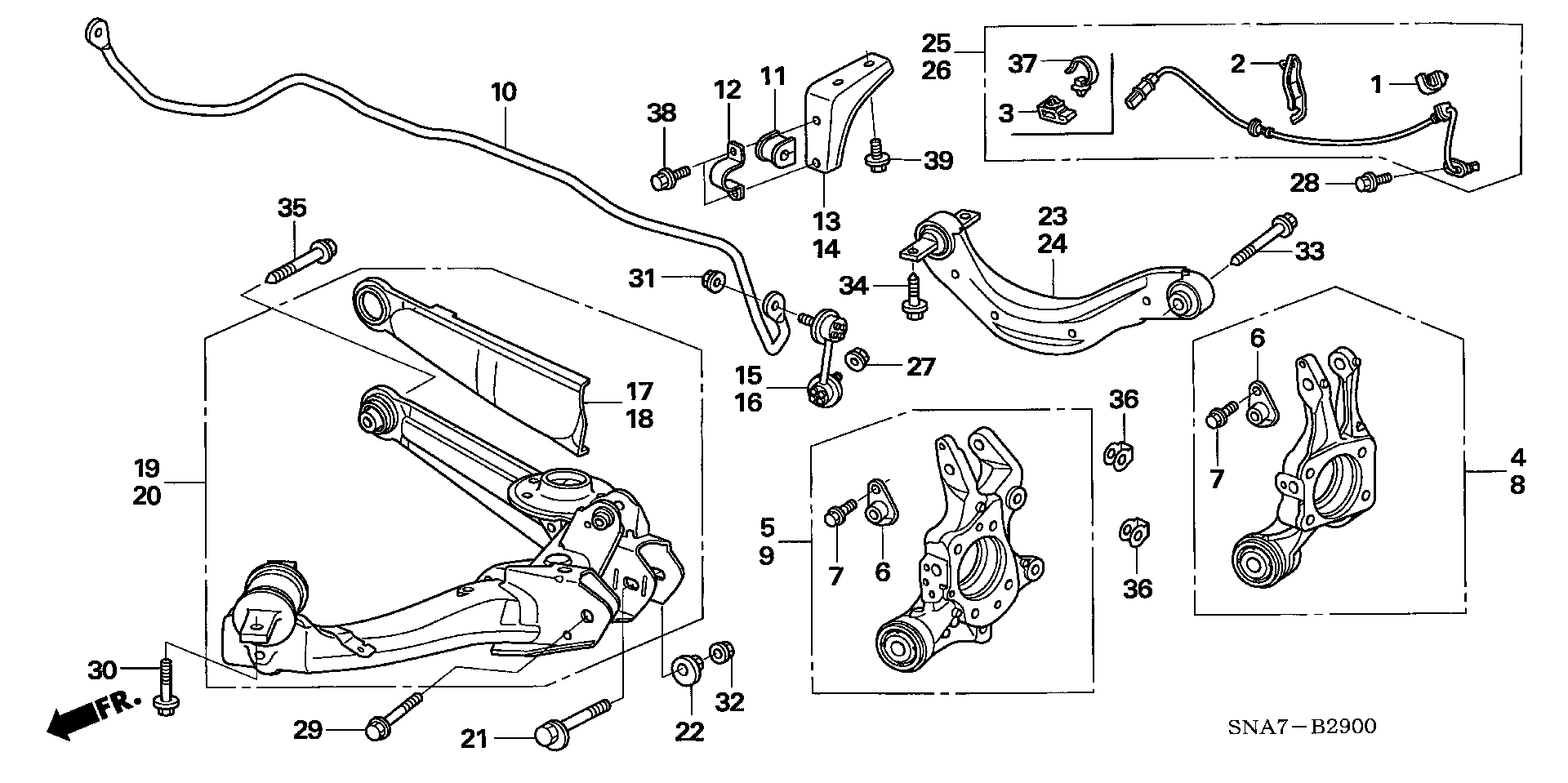 Honda 52400 SNA 900 - Сайлентблок, рычаг подвески колеса autosila-amz.com