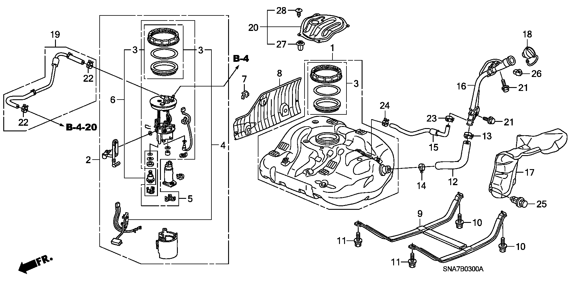 Honda 17045-SNA-000 - Насос топливный autosila-amz.com