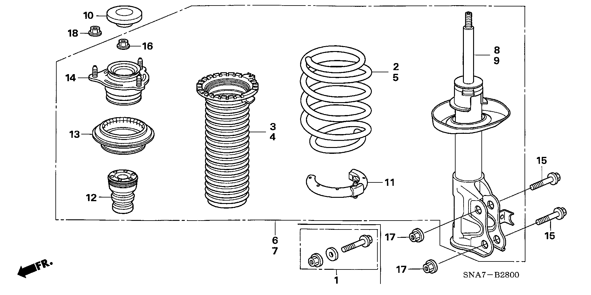 Honda 51722-SNA-904 - Амортизатор autosila-amz.com