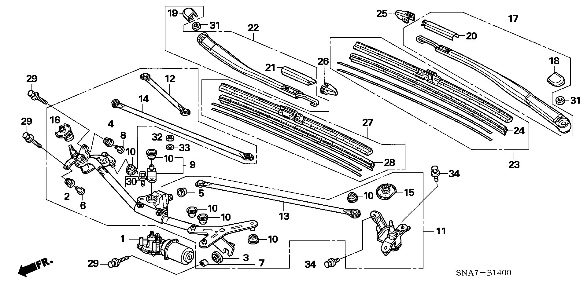 Honda 76630SNAA02 - Щетка стеклоочистителя 575 мм бескаркасная 1 шт HONDA 76630-SNA-A02 autosila-amz.com