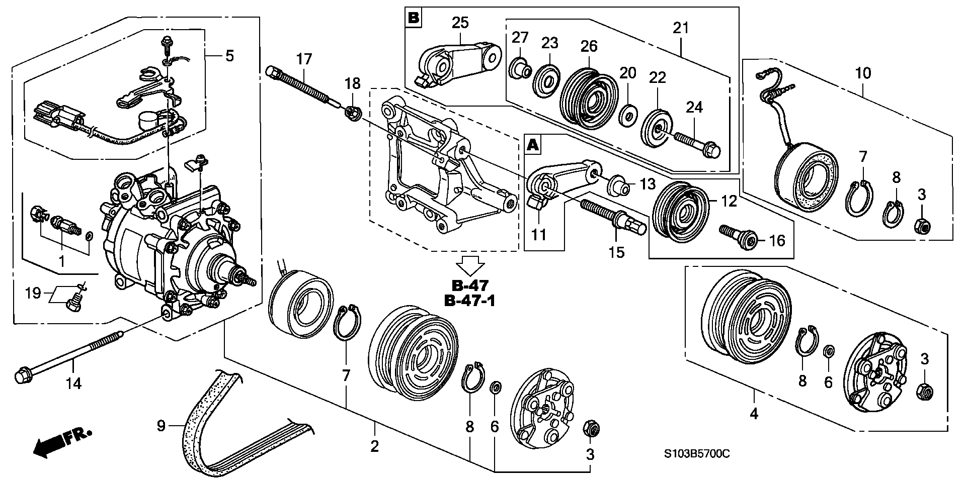 Honda 38942-P2K-T01 - Ролик, поликлиновый ремень autosila-amz.com