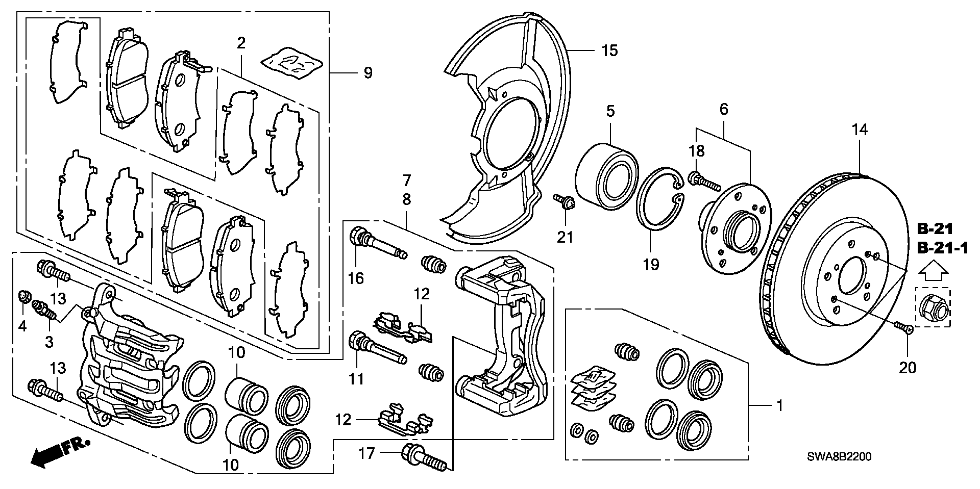 Honda 43352SM4951 - Комплектующие, колодки дискового тормоза autosila-amz.com