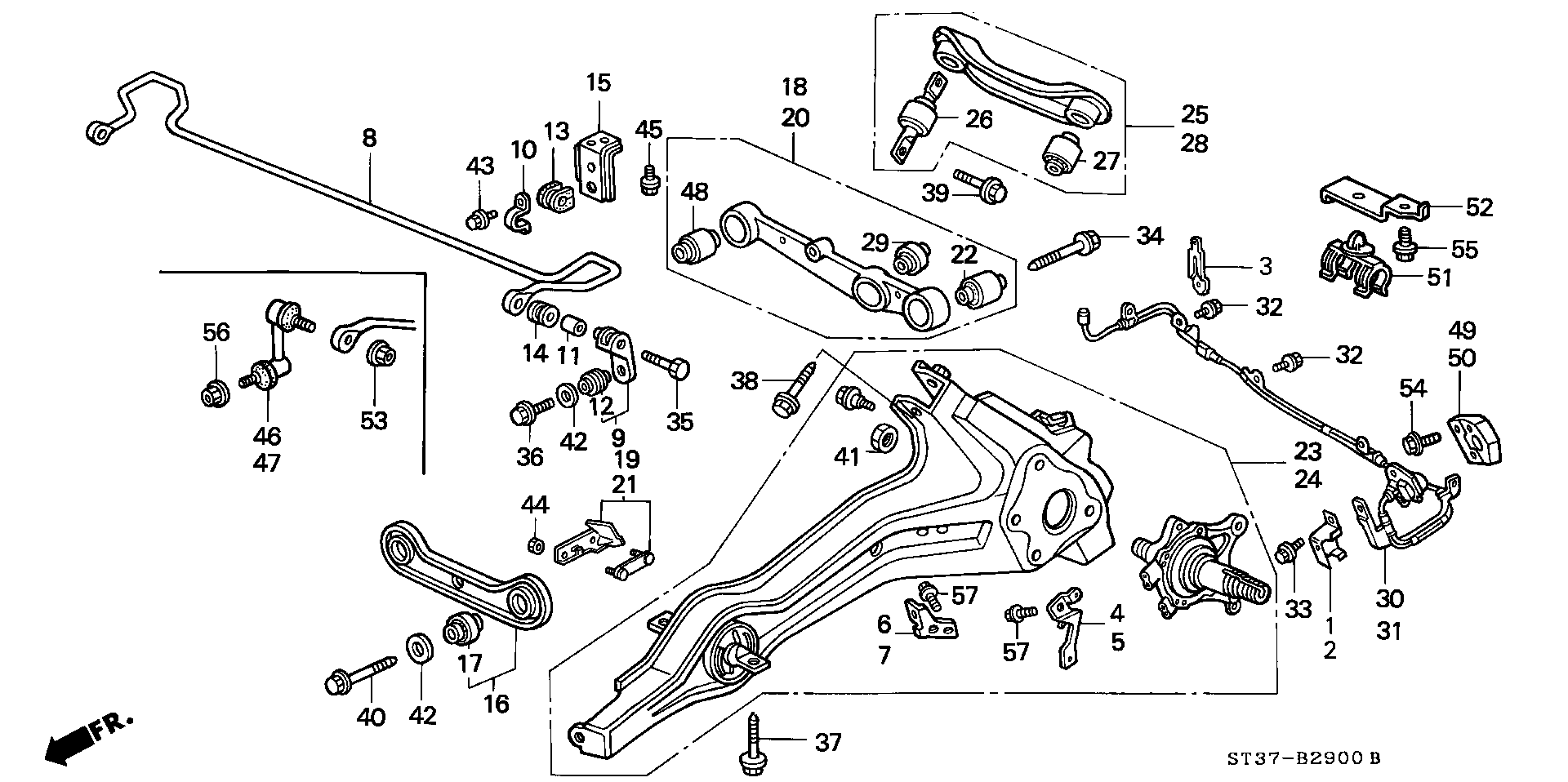 Honda 52370-ST3-E02 - Сайлентблок, рычаг подвески колеса autosila-amz.com